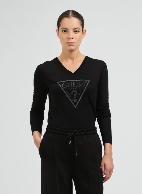 Pull à strass Noir by GUESS GUESS Pull à strass Noir