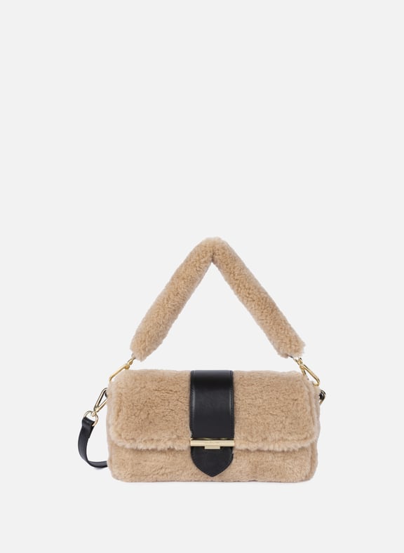 Sac trotteur - moumoute Beige by LANCASTER LANCASTER Sac trotteur - moumoute Beige