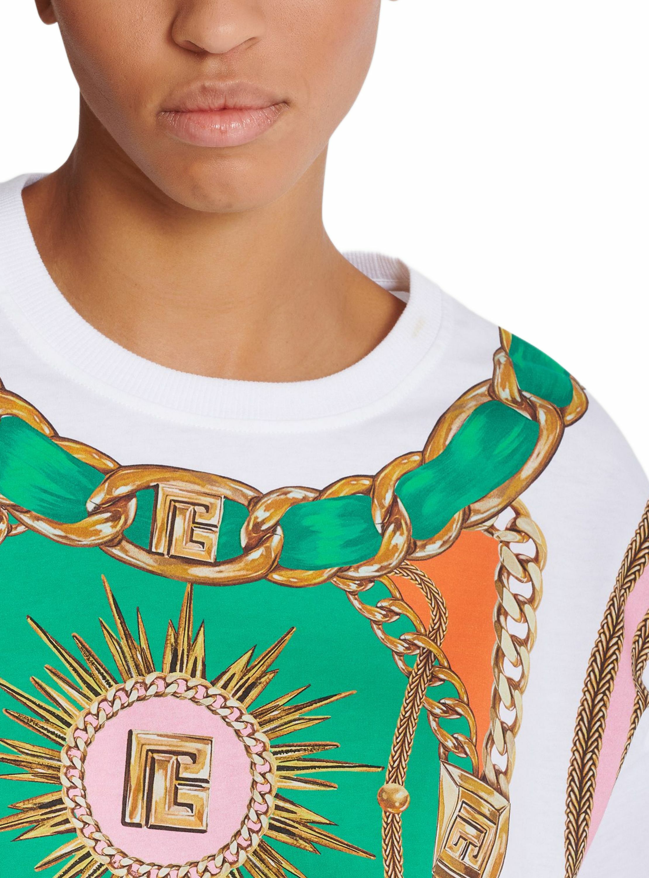 T-shirt court imprimé balmain foulard BALMAIN Multicolore