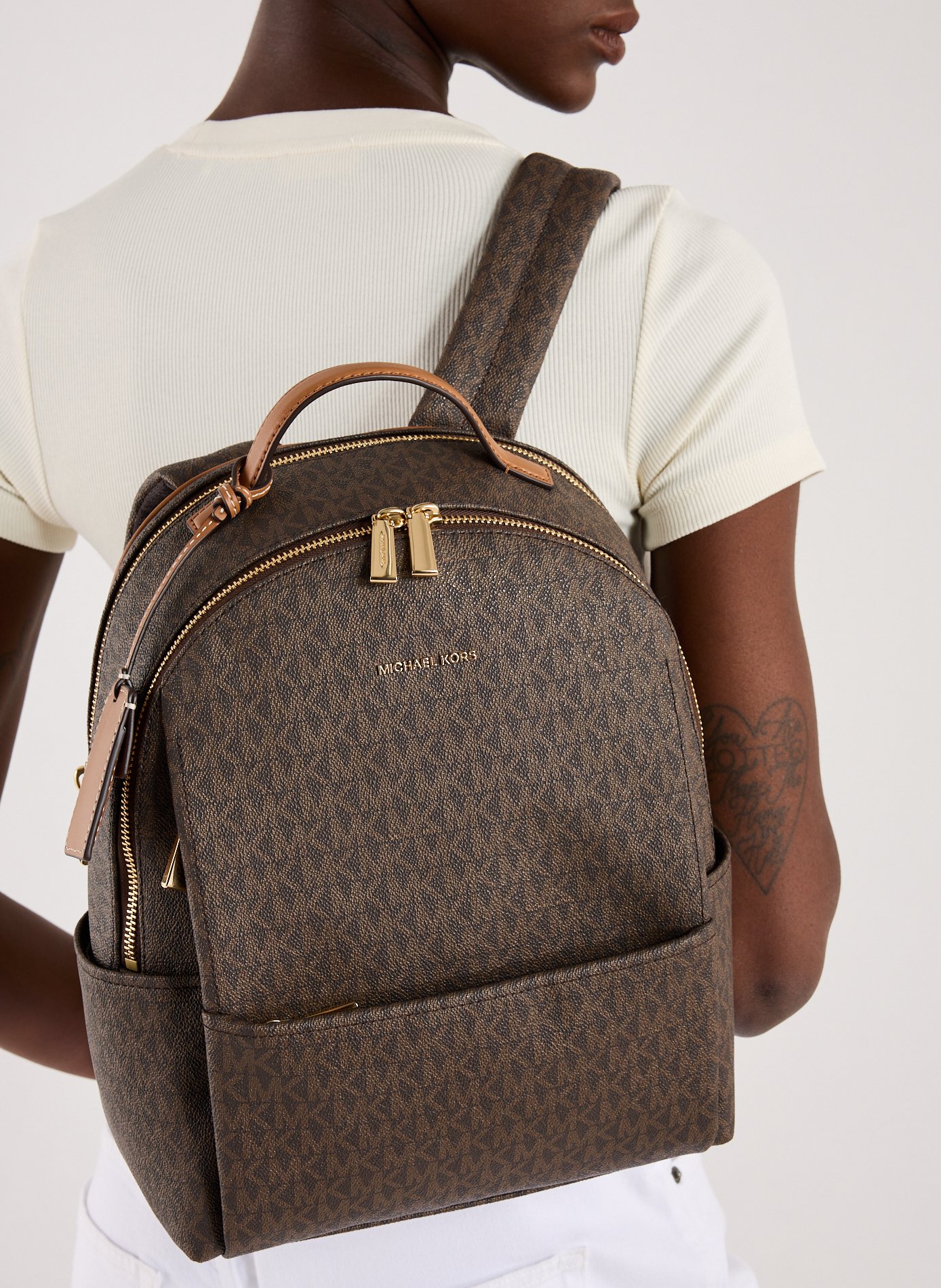 Sac à dos imprimé monogramme  MICHAEL KORS Marron