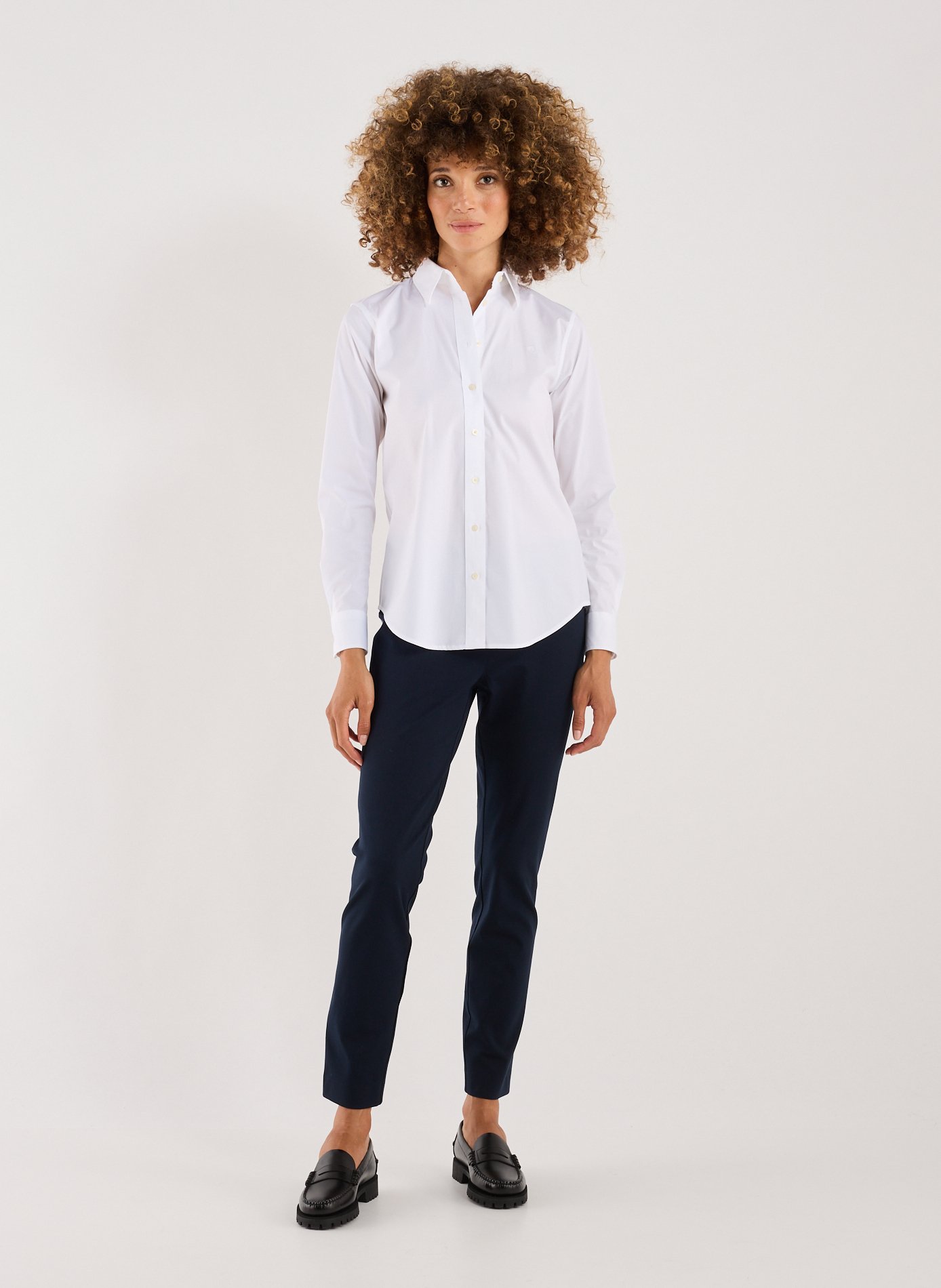 Plain cotton-blend shirt LAUREN White