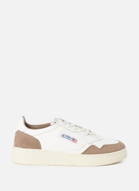 Mixed leather bi-material sneakers White by AUTRY AUTRY Mixed leather bi-material sneakers White