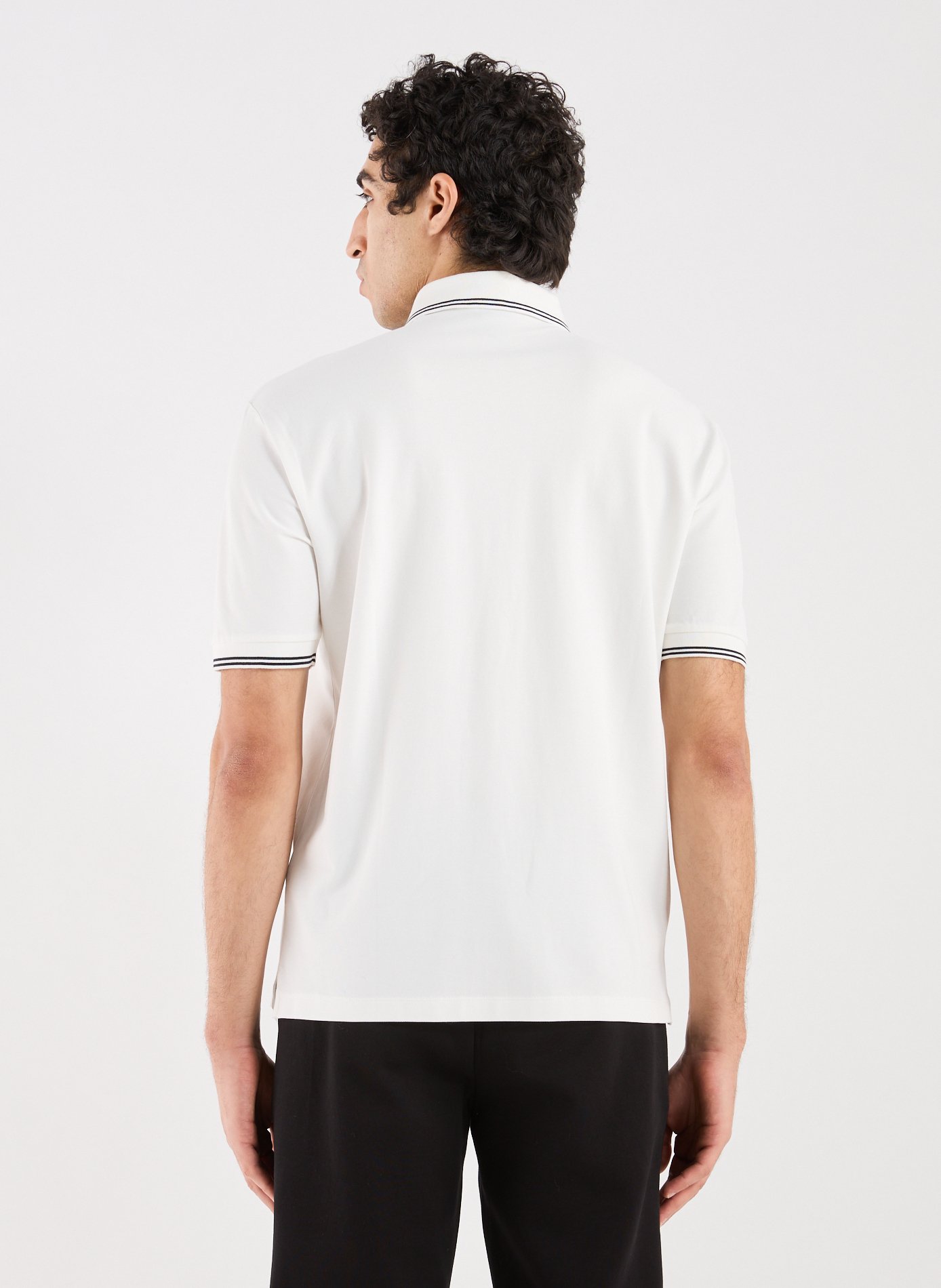 Polo manches courtes en coton mélangé ARMANI EXCHANGE Blanc