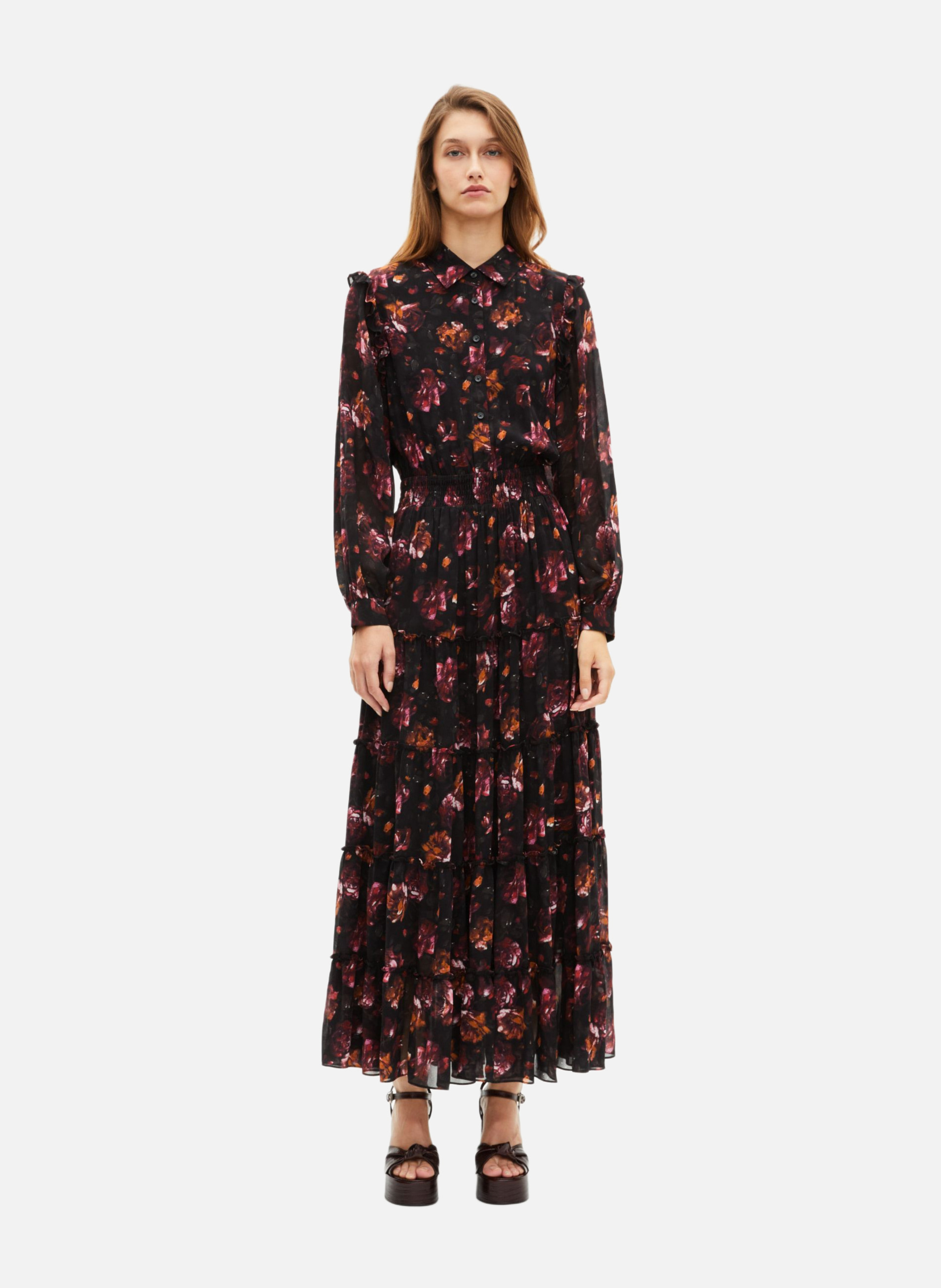 THE KOOPLES Robe longue imprimé Noir