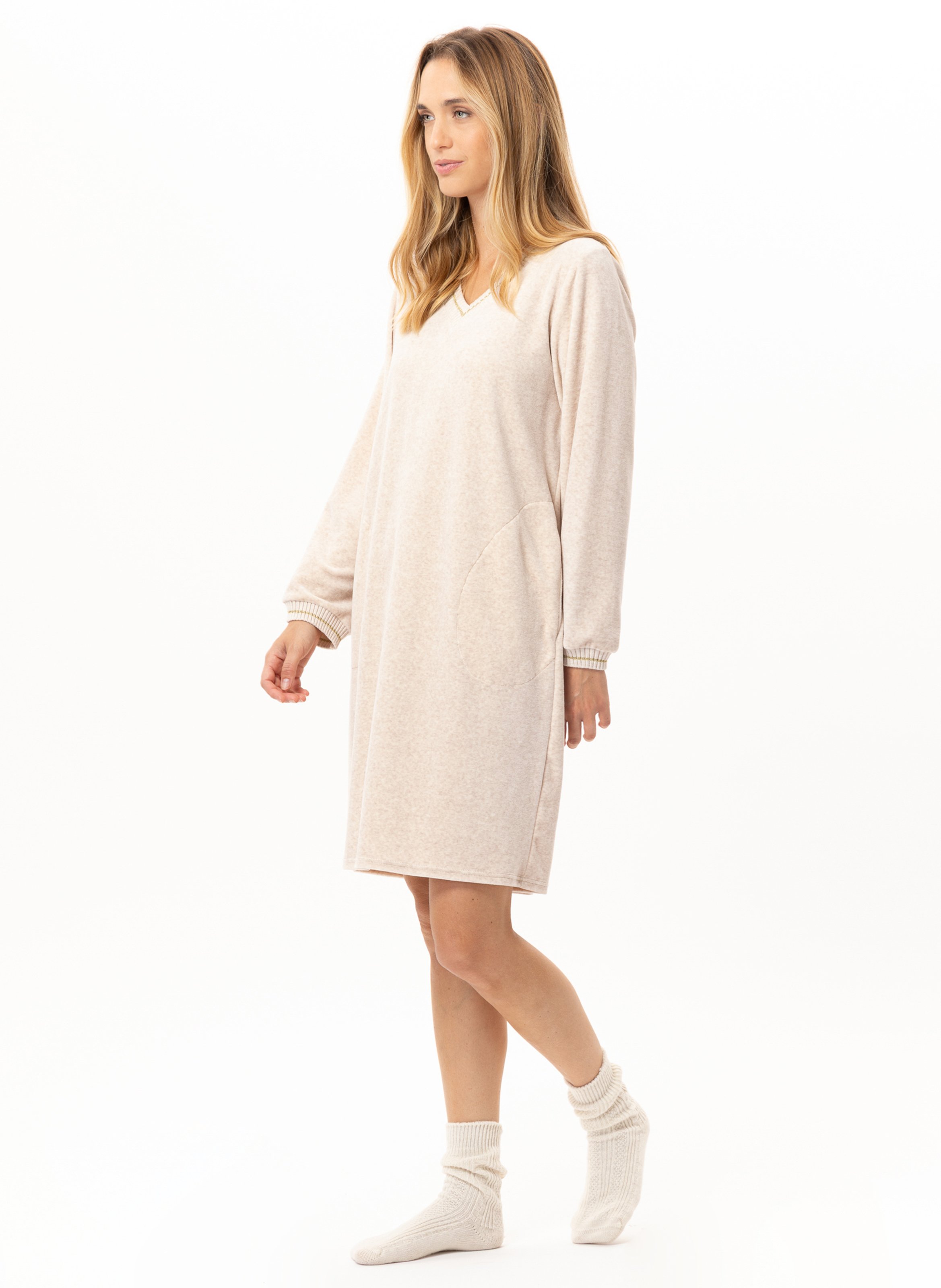 Robe en velours country 140 LE CHAT Beige