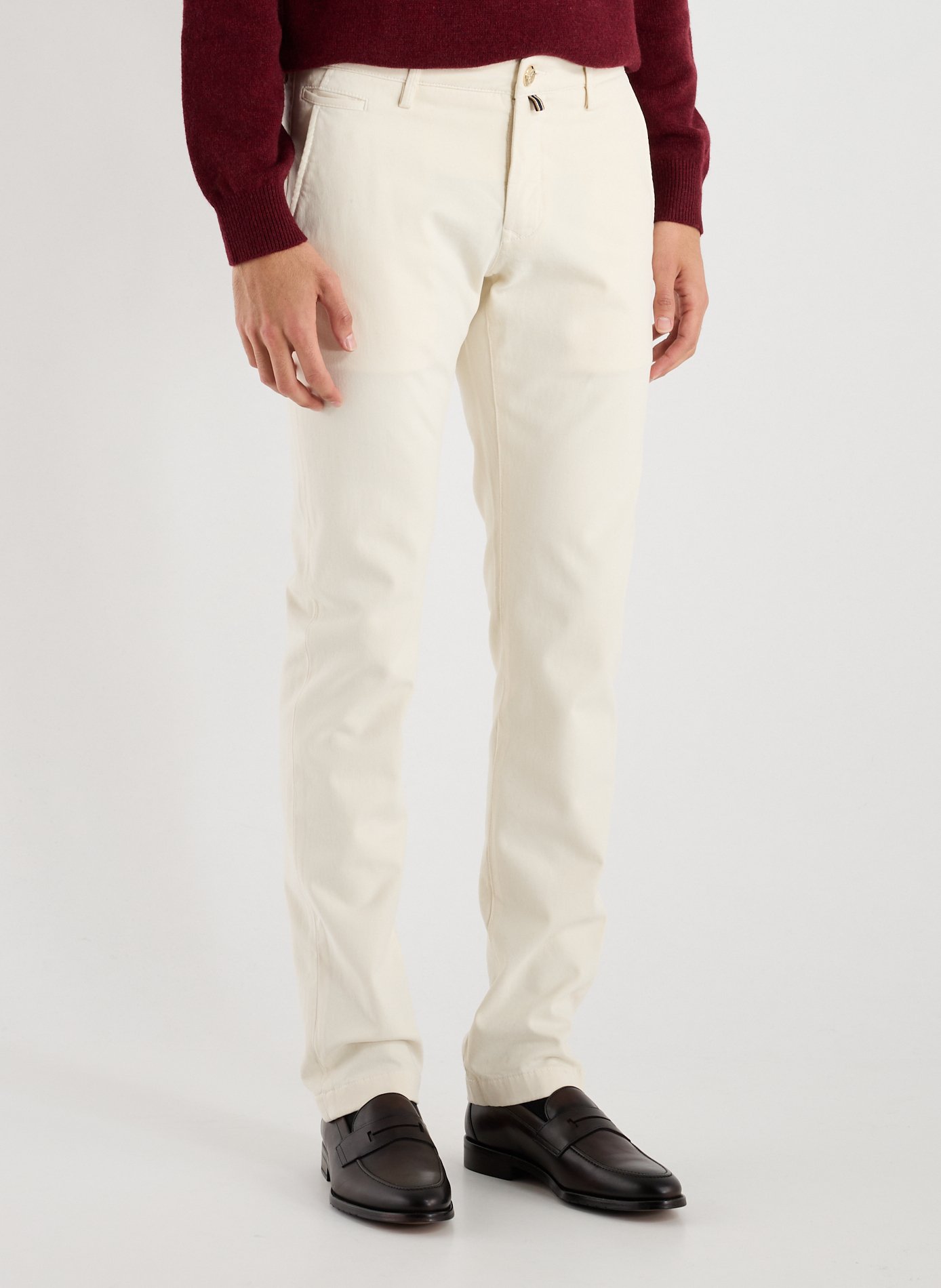 JACOB COHEN Pantalon slim en coton mélangé Blanc