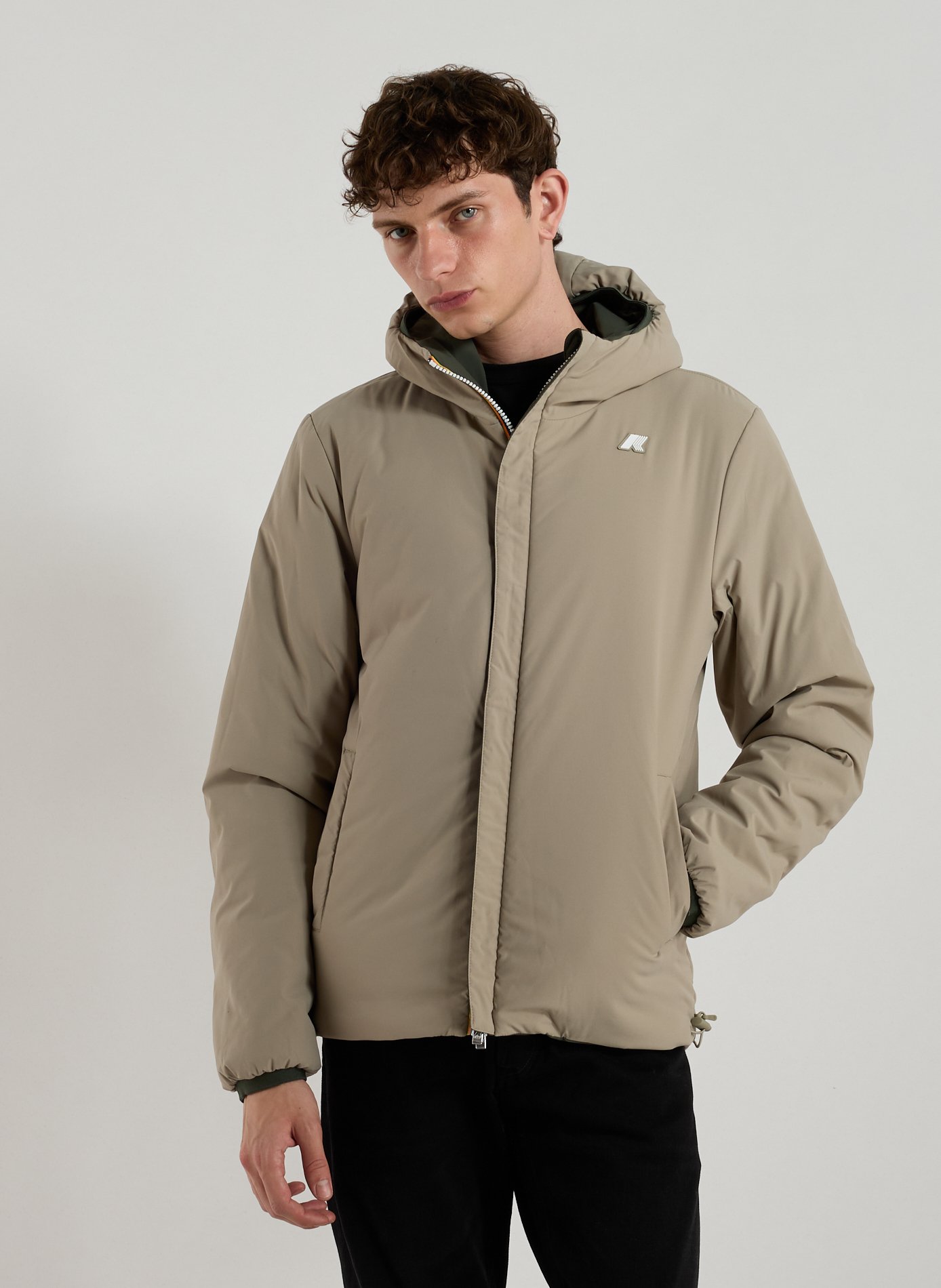 Blouson réversible à capuche K-WAY Kaki