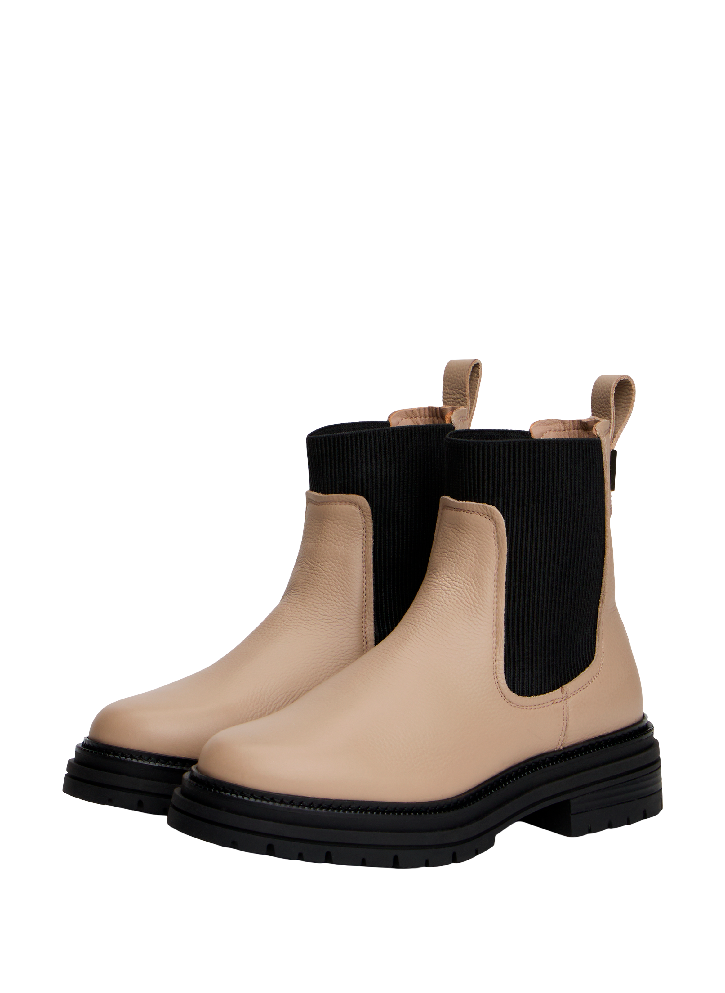 Bottines bout rond en cuir TOMMY HILFIGER Beige