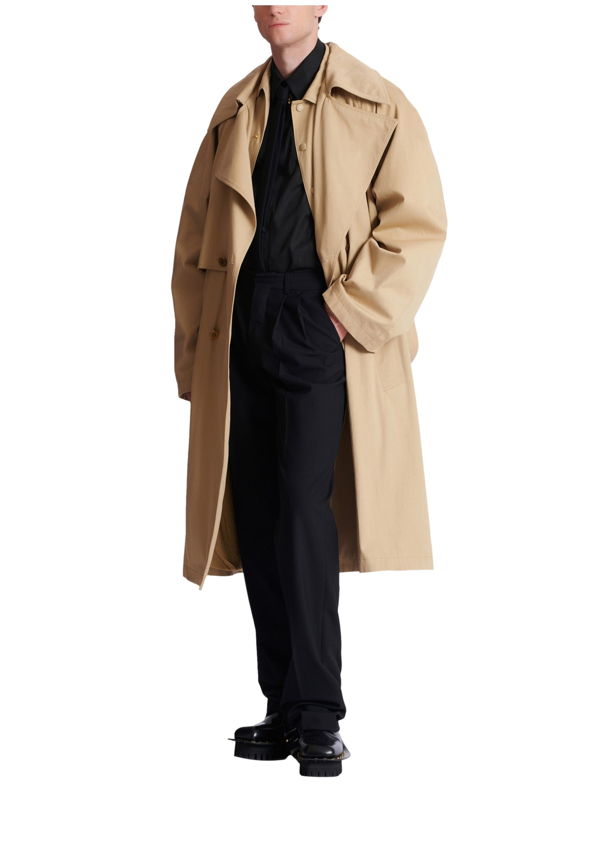 Pantalon droit en laine BALMAIN Noir