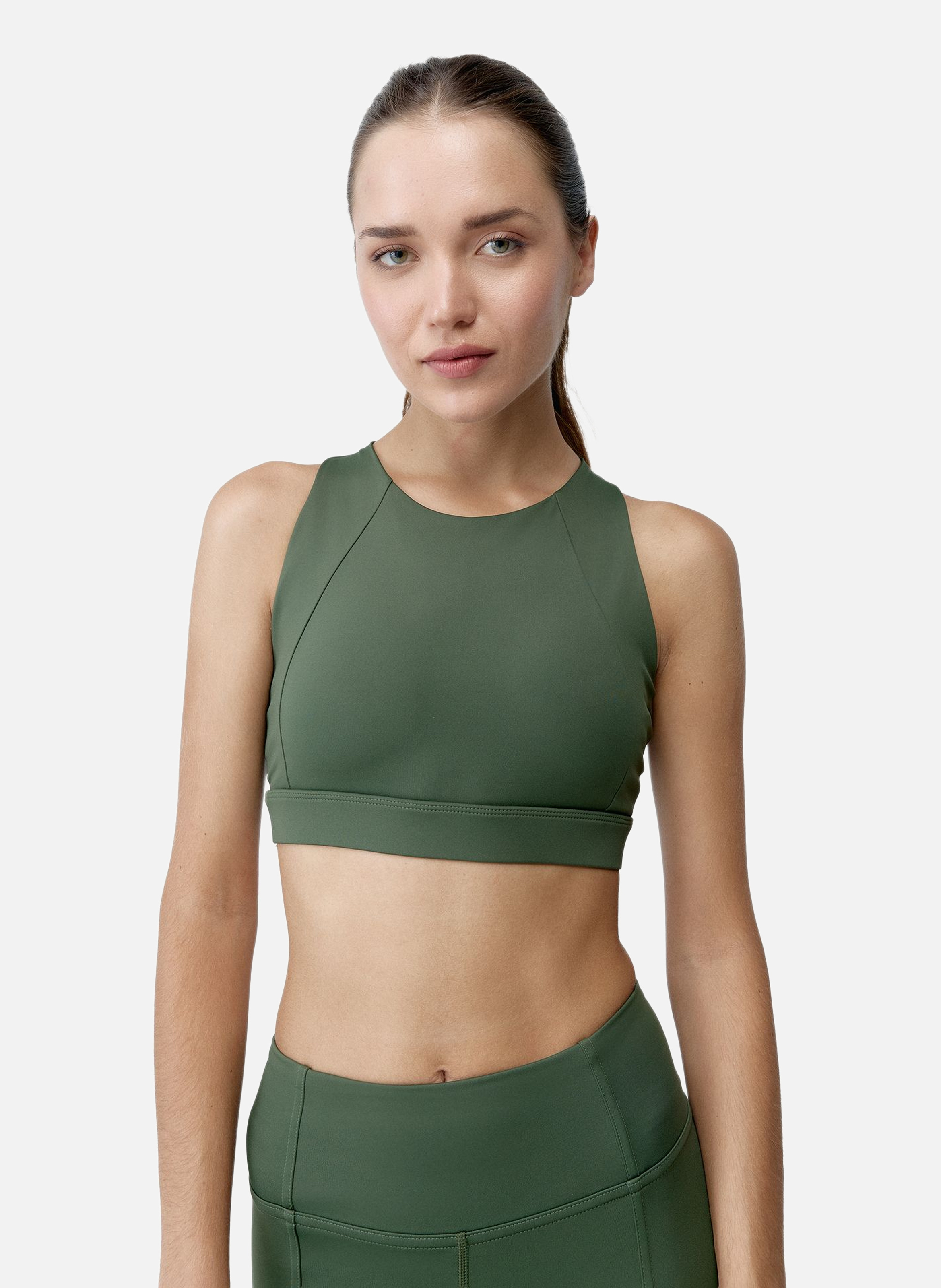 Brassière de sport performance fixation haute indi BORN LIVING YOGA Kaki