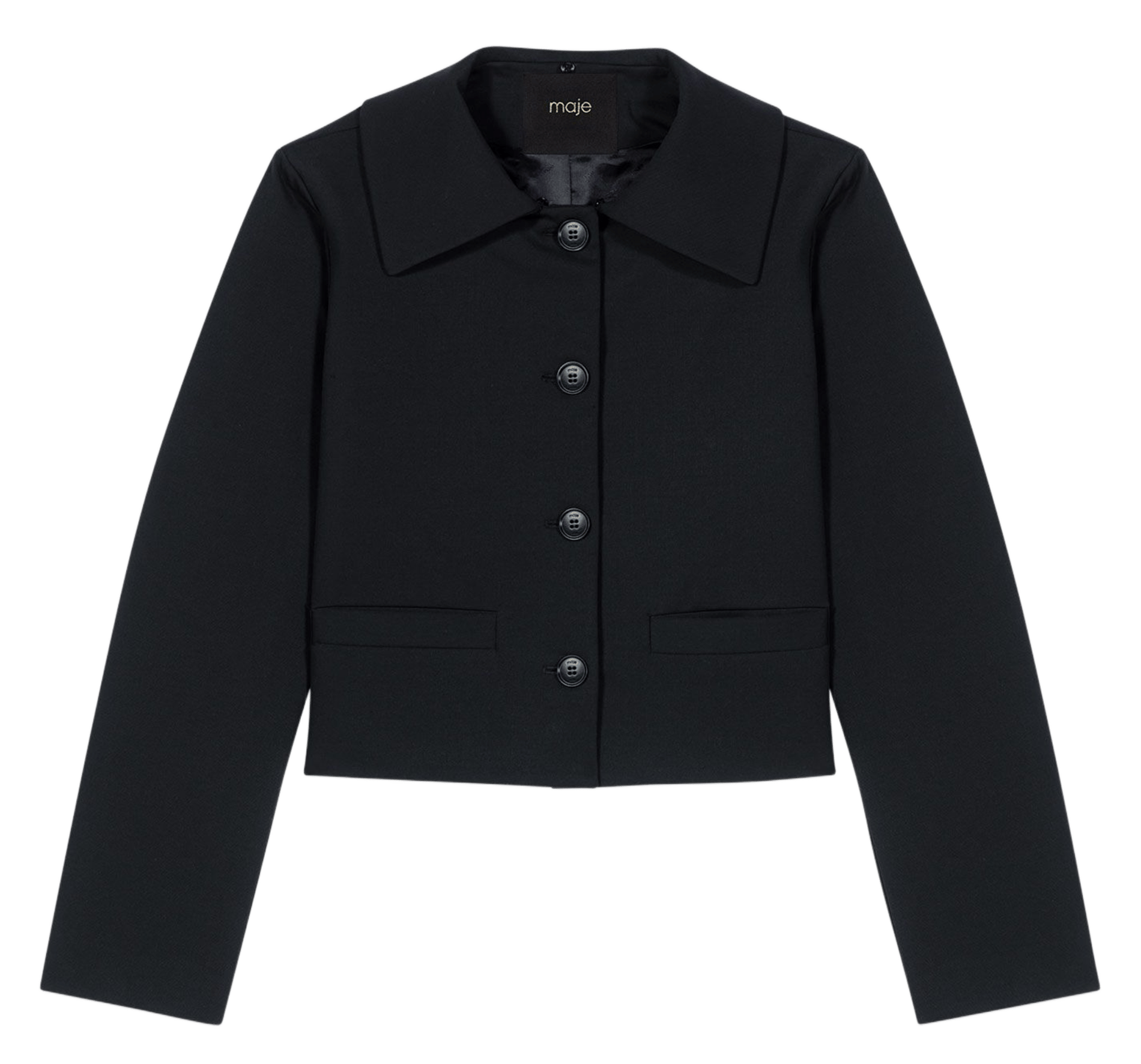 Veste col amovible effet fourrure MAJE Noir