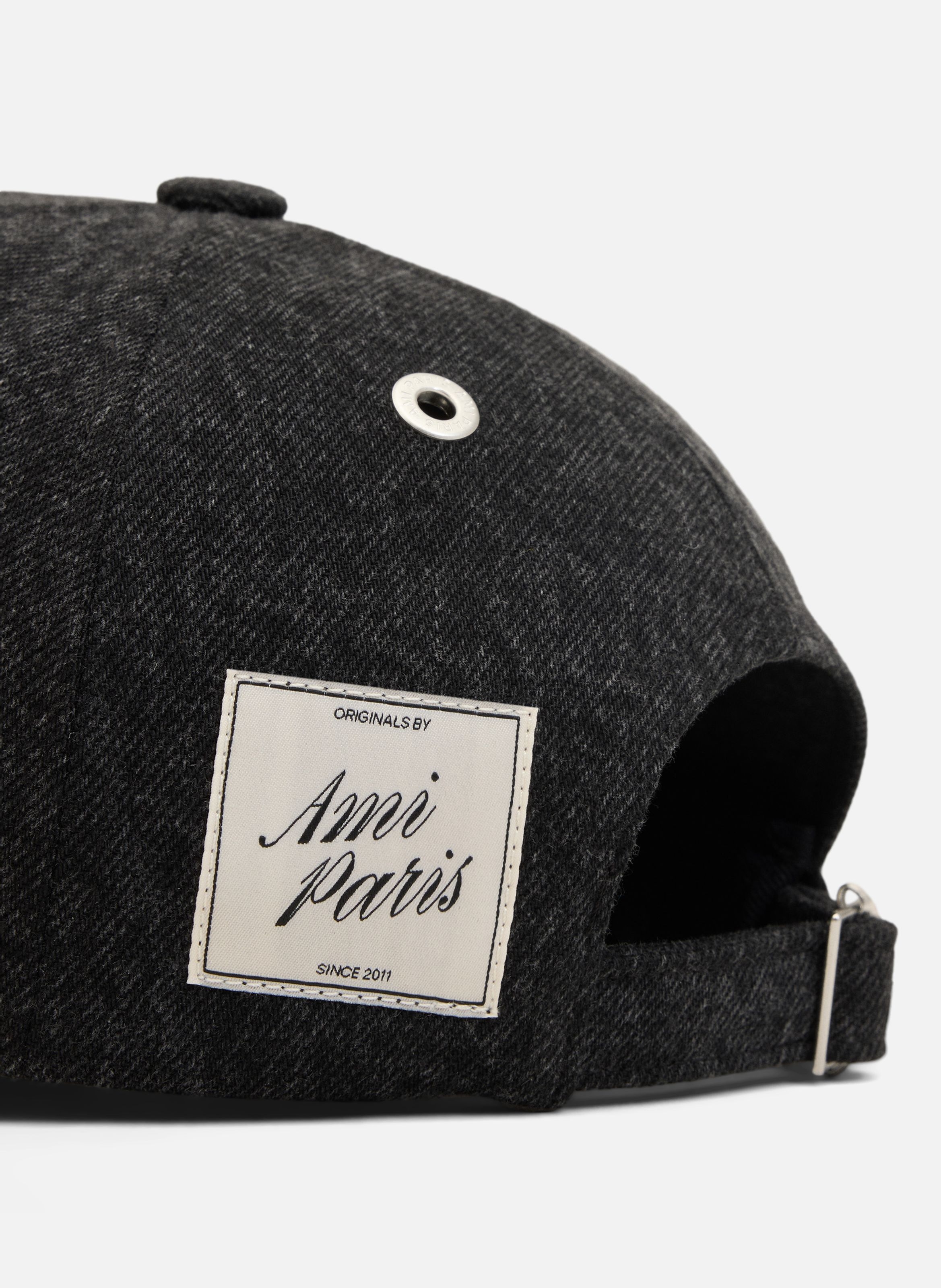 Casquette empiècement côté ami paris unisexe en denim AMI PARIS Noir