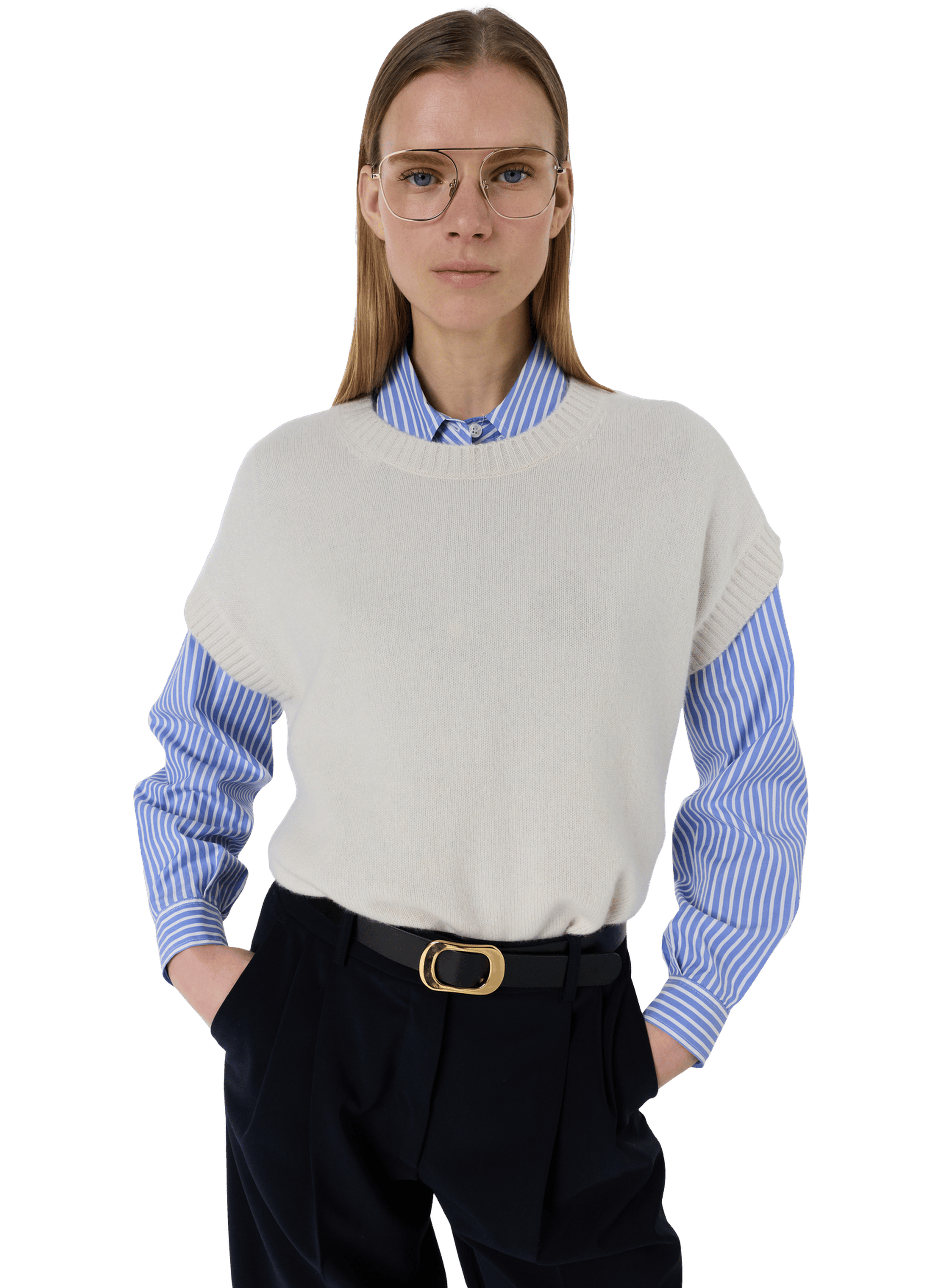 Pull sans manche en cachemire - lohna GERARD DAREL Beige