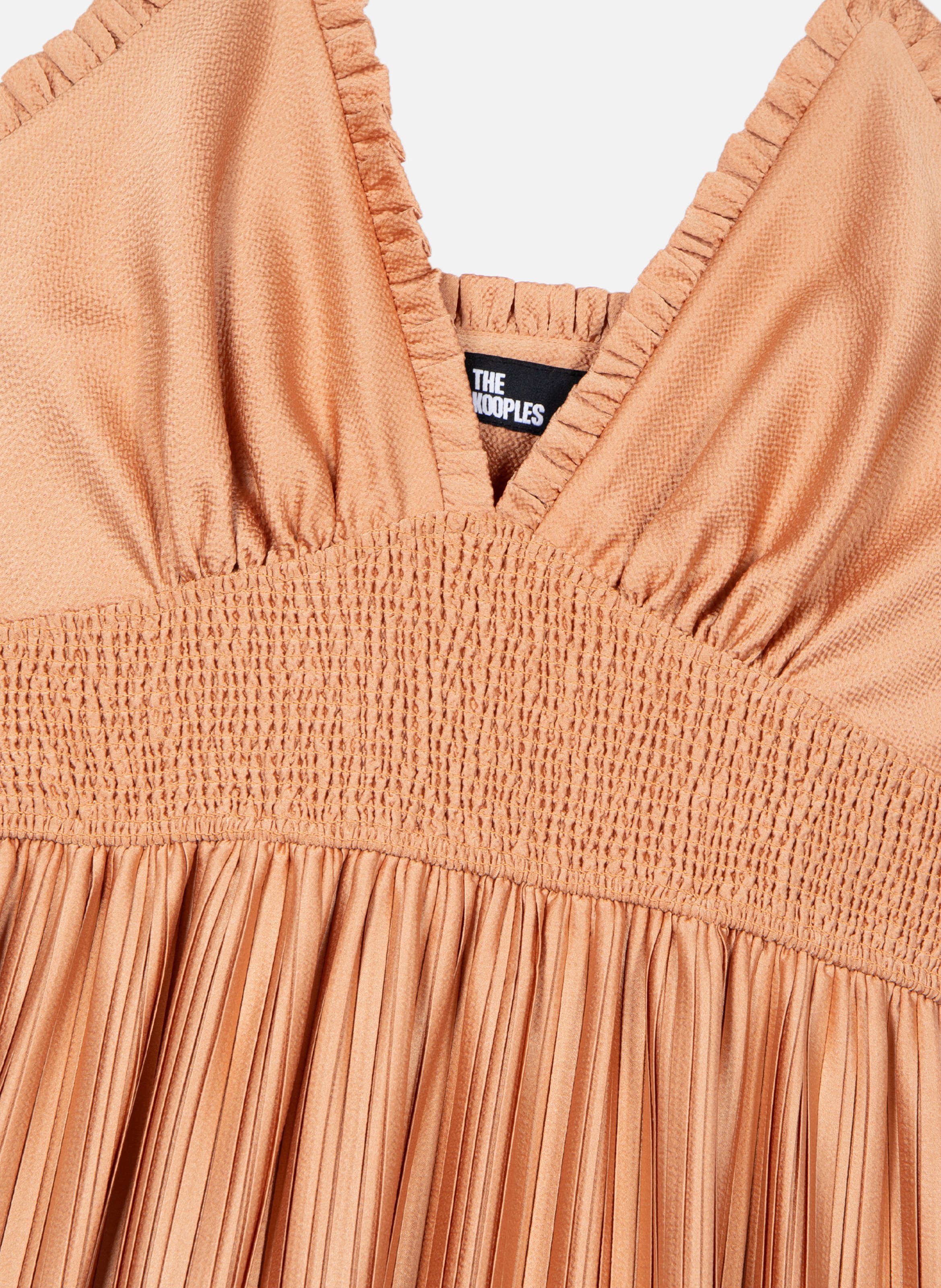 Robe longue plissée THE KOOPLES Marron