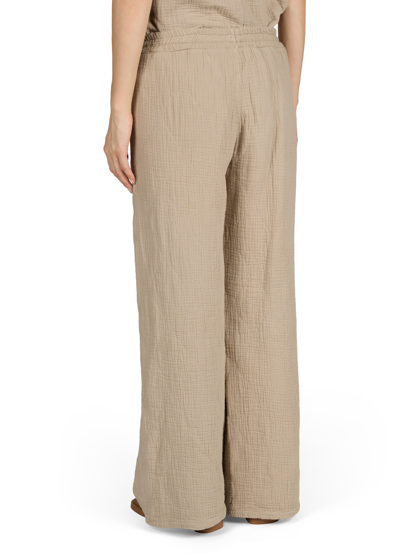 Pantalon Phoenix droit en coton matelassé AOKYANOS Beige