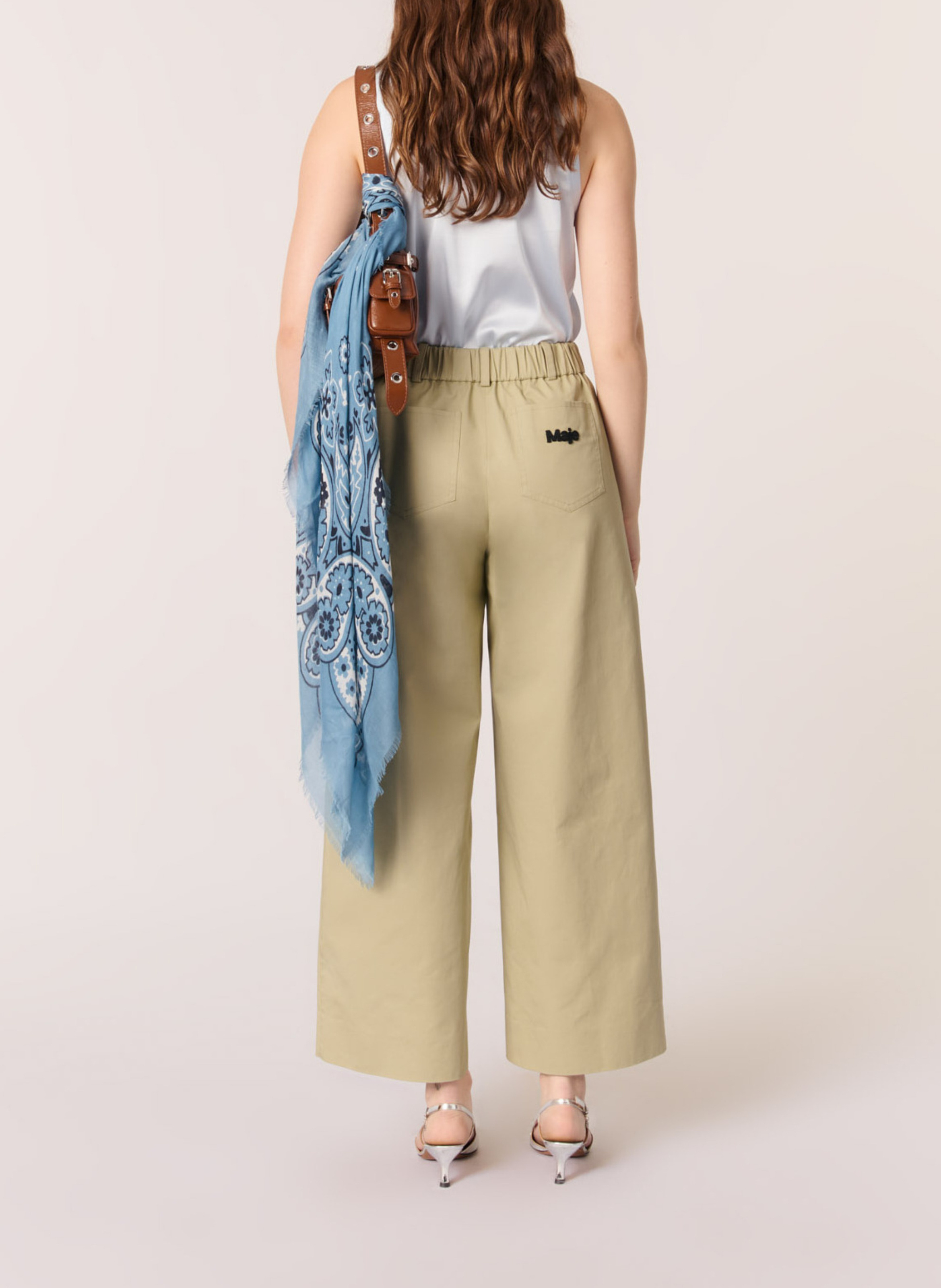 Débardeur droit en soie mélangée MAJE Bleu