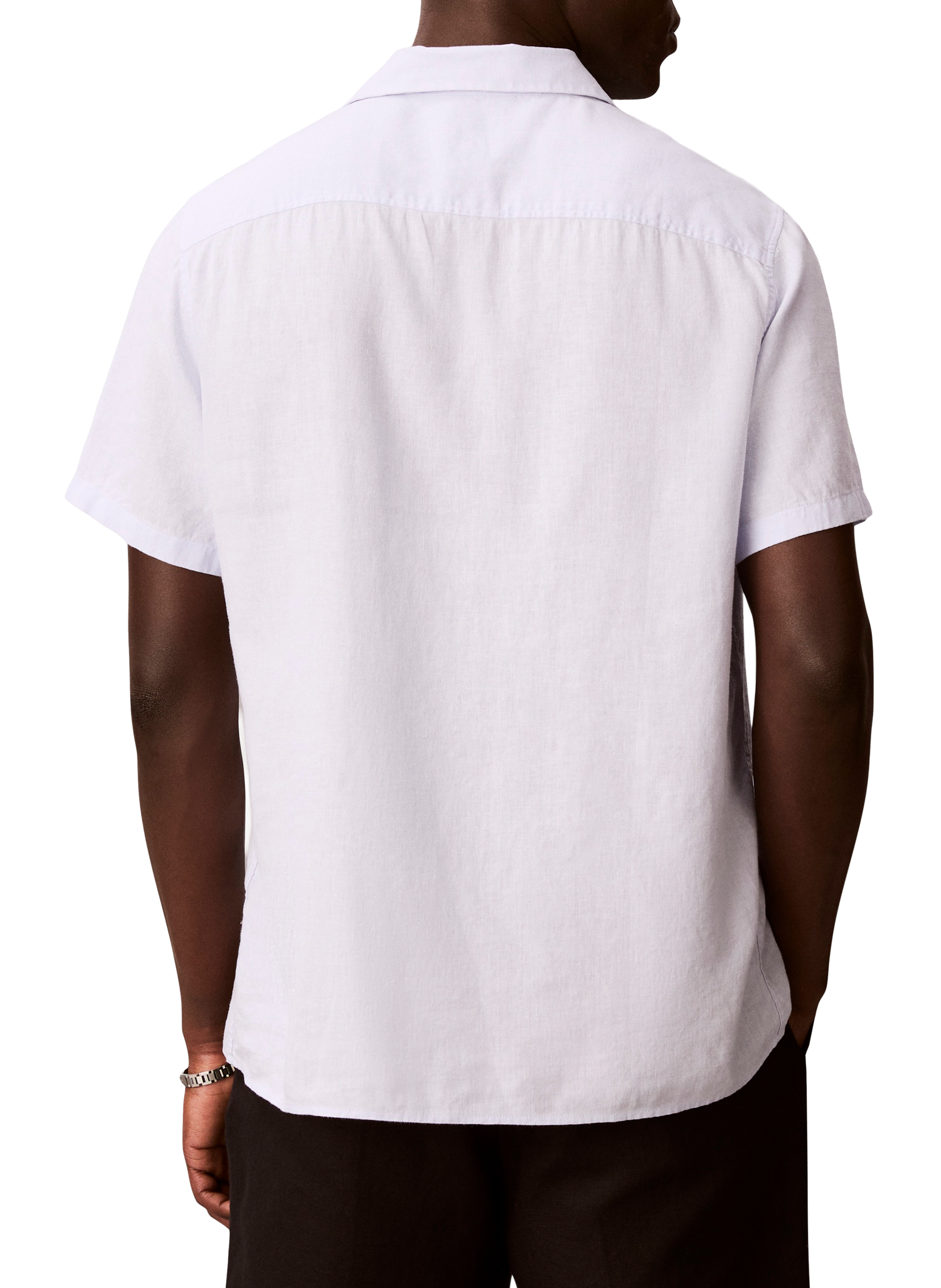 Straight linen and BCI cotton shorts CALVIN KLEIN Black