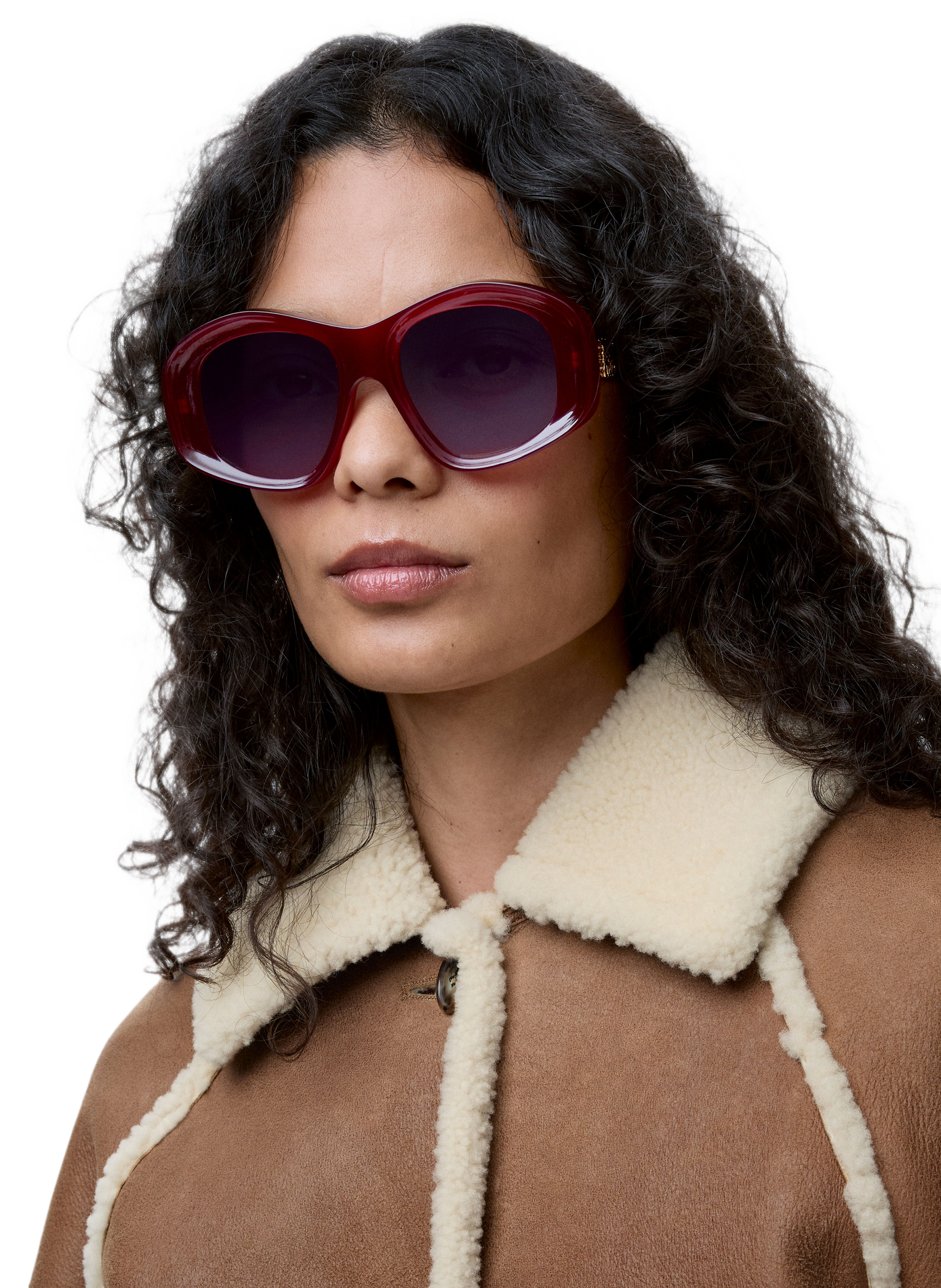 Lunettes de soleil Beveled Pentagon LOEWE Rouge