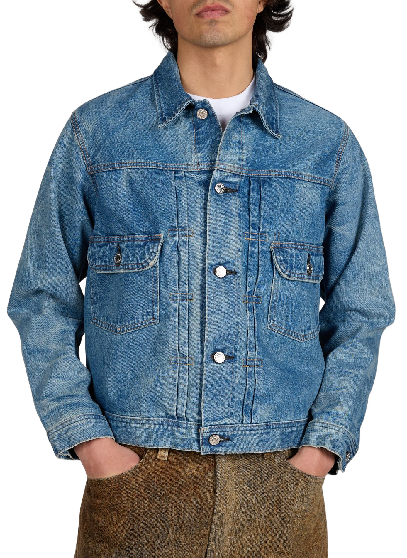Cotton denim jacket EDWIN Blue