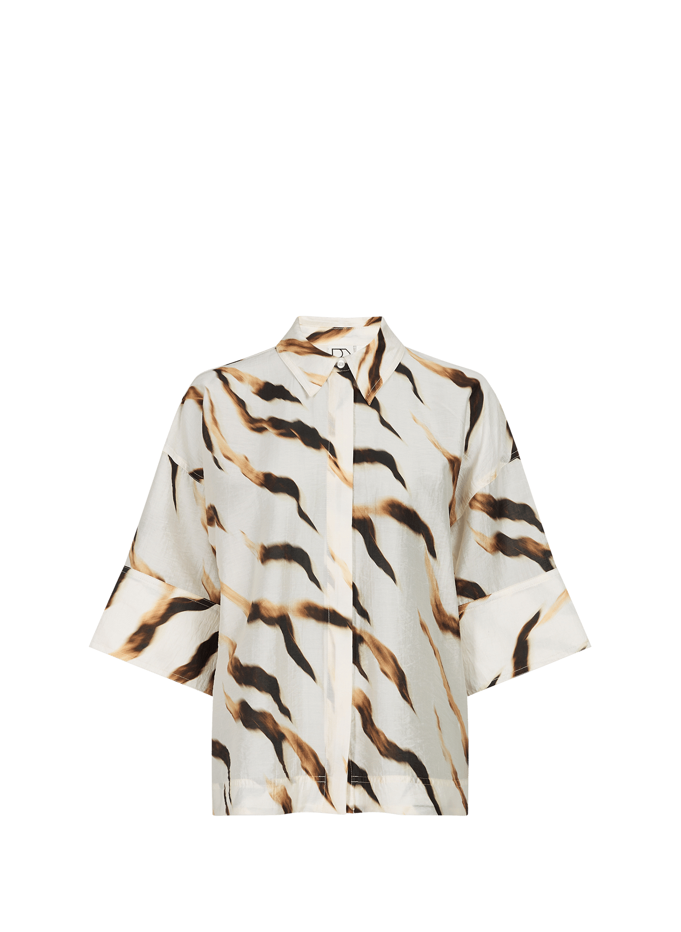 Printed short-sleeved shirt ROUGE EDIT Beige
