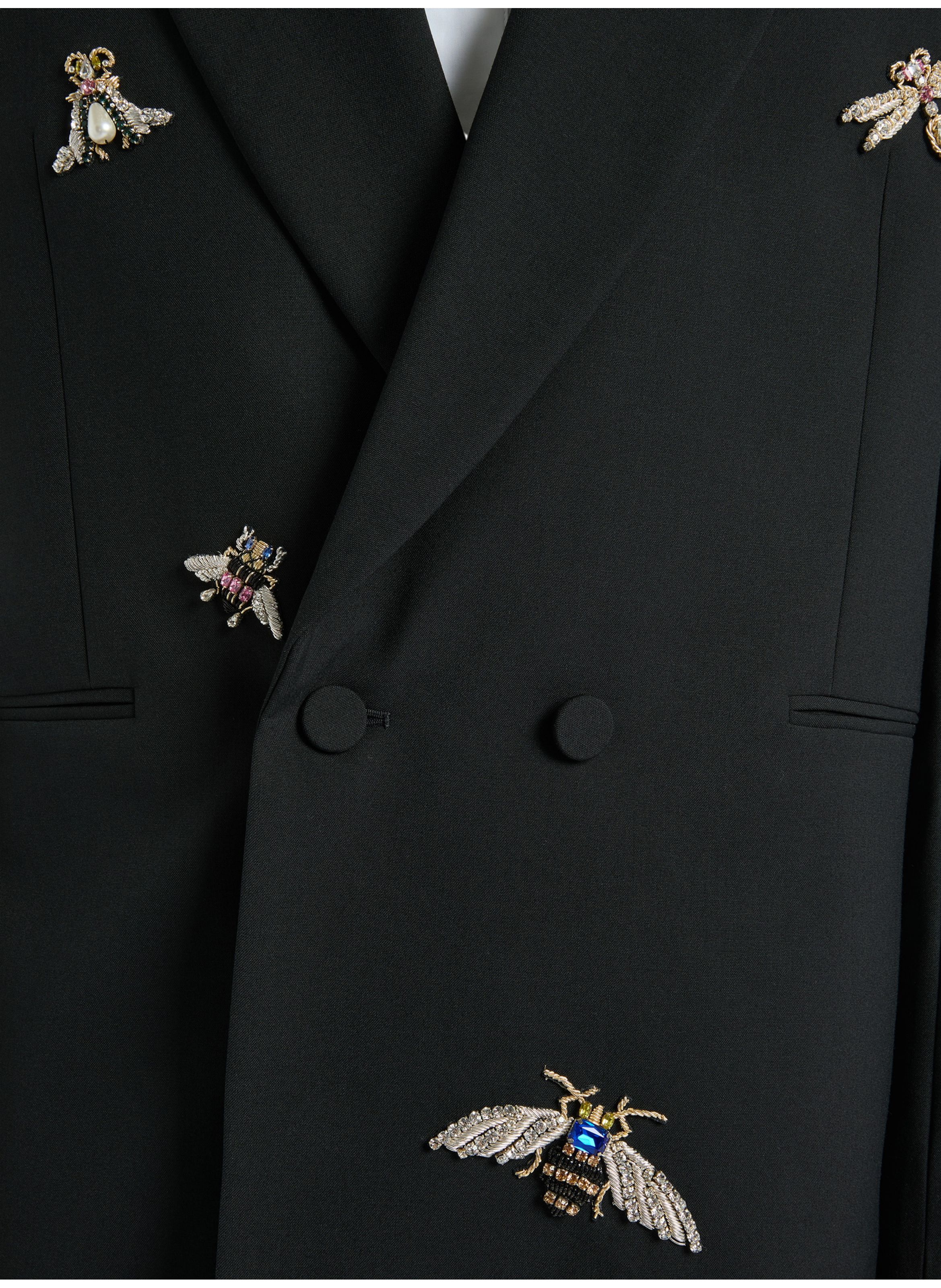 Veste brodée balmain insect en laine et cristaux BALMAIN Noir