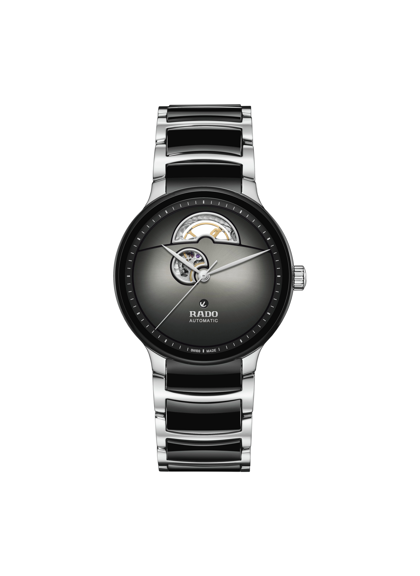 Montre automatique Centrix Automatic Open Heart en céramique RADO Argent