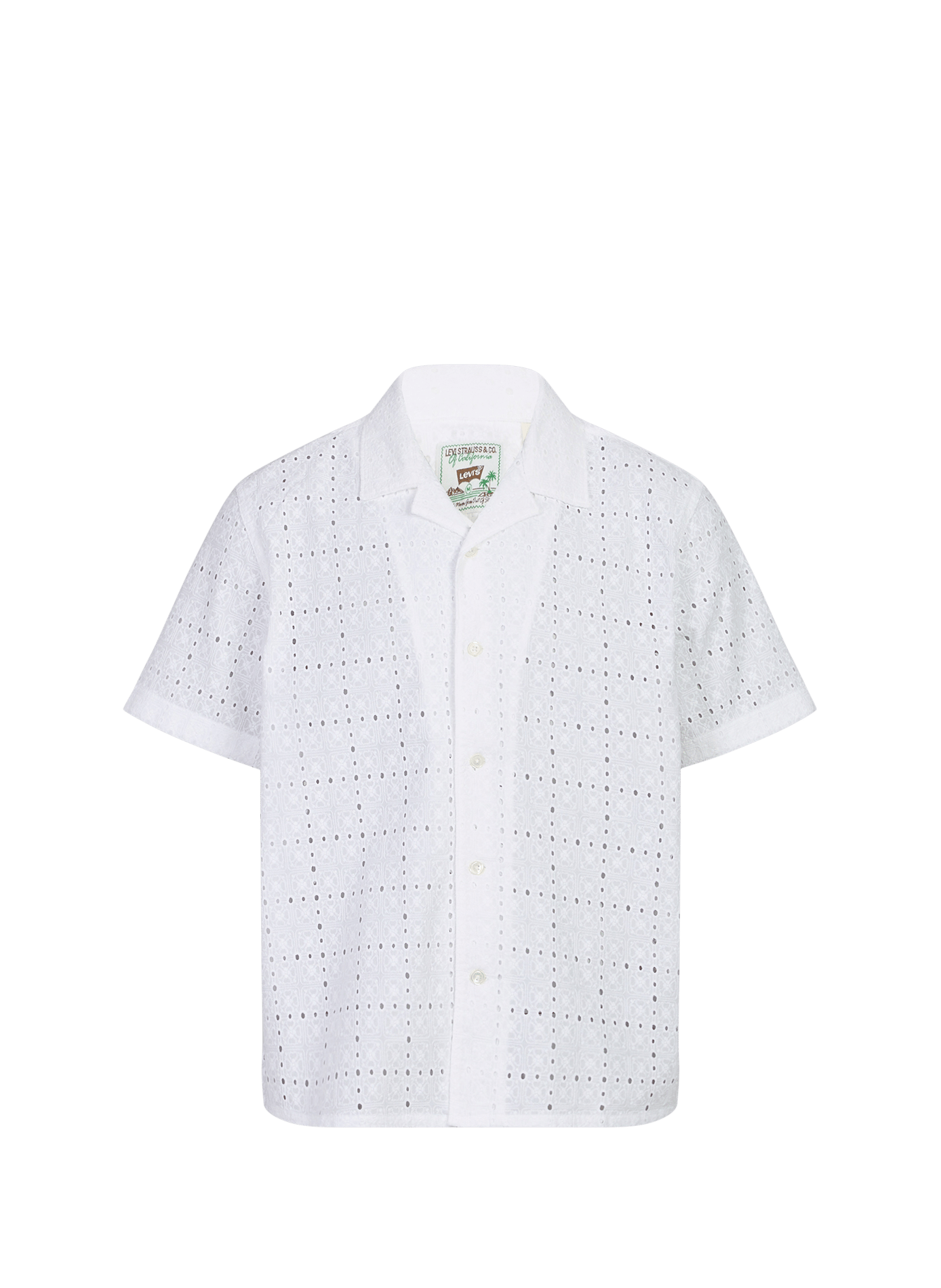 Straight shirt in broderie anglaise. LEVI'S White