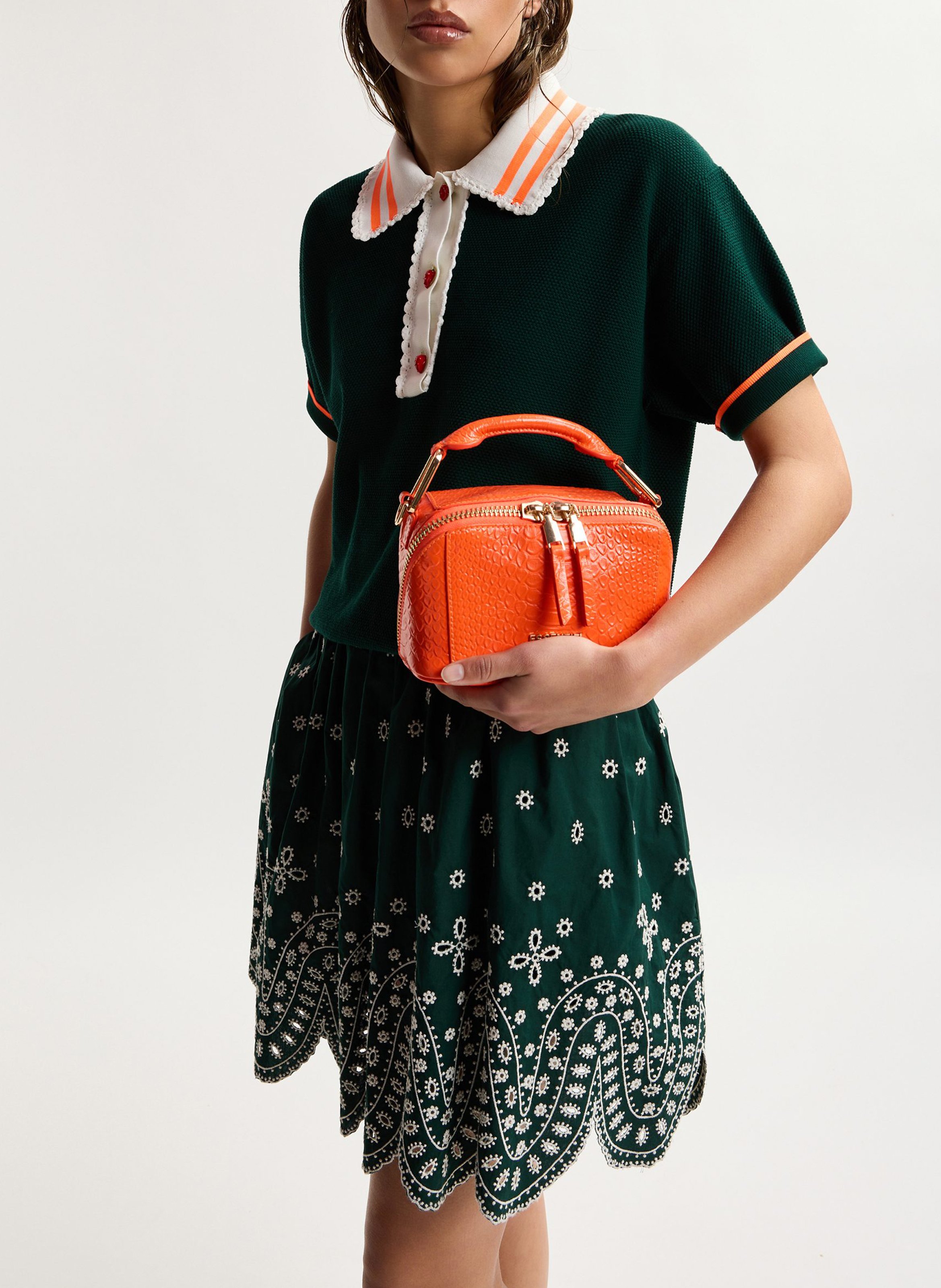 Polo droit en maille kontrast ESSENTIEL ANTWERP Vert