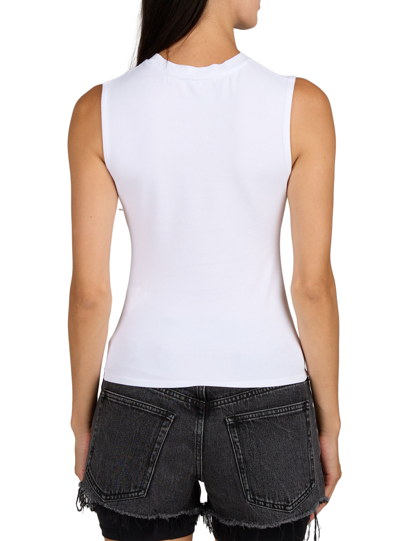 Débardeur col rond en coton mélangé ALEXANDER WANG Blanc