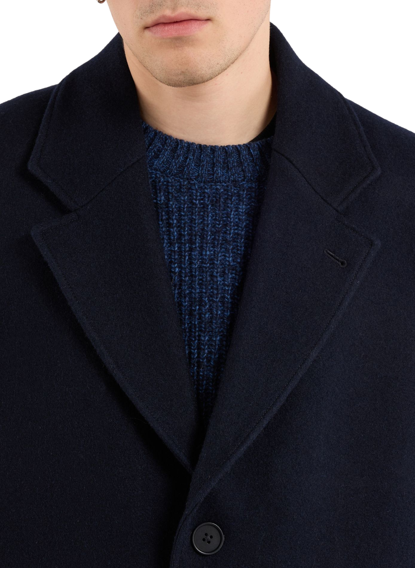 Solid long wool coat SAISON 1865 Blue