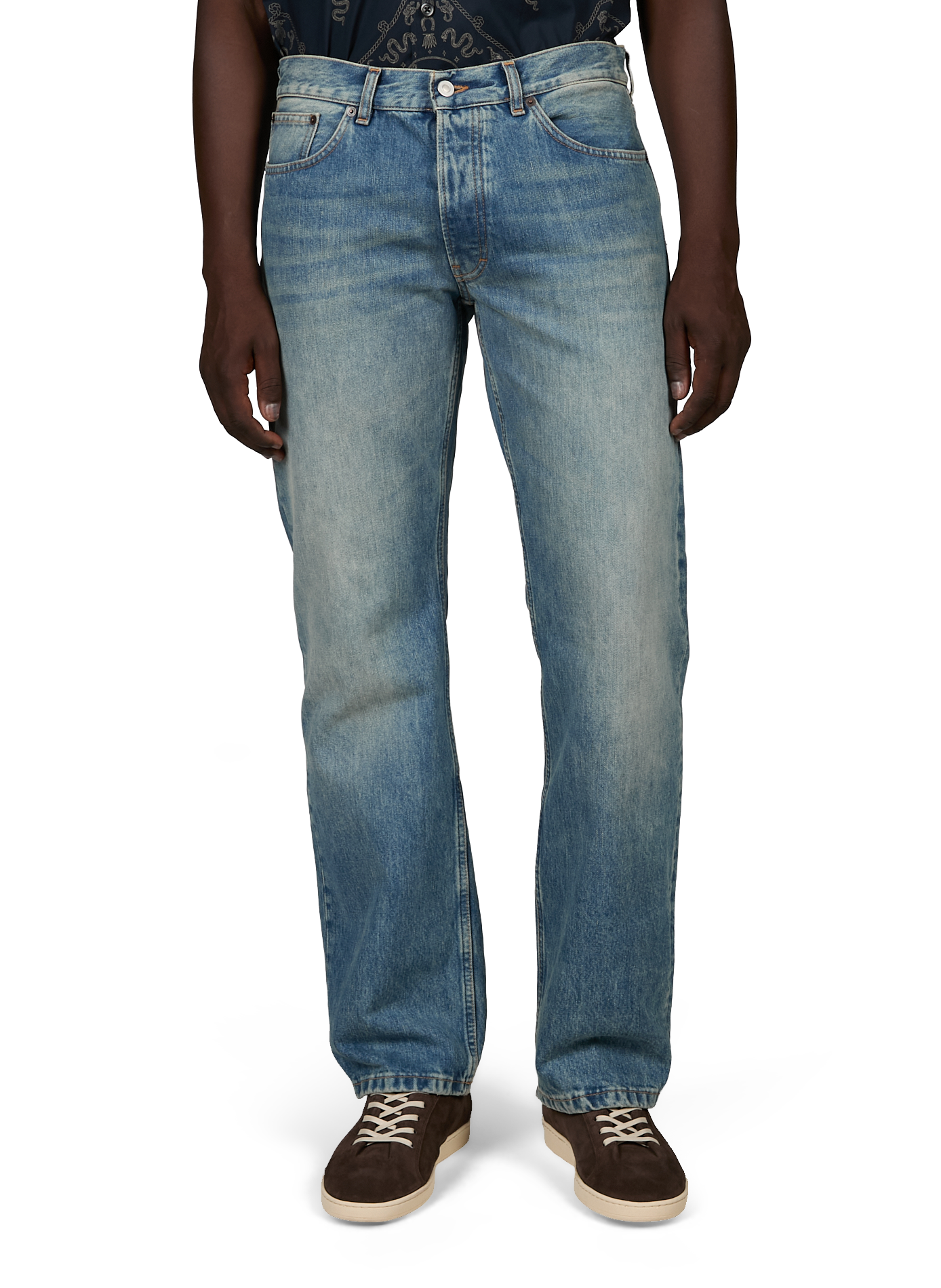 Jean droit Arrow en denim de coton JEANERICA DENIM Bleu