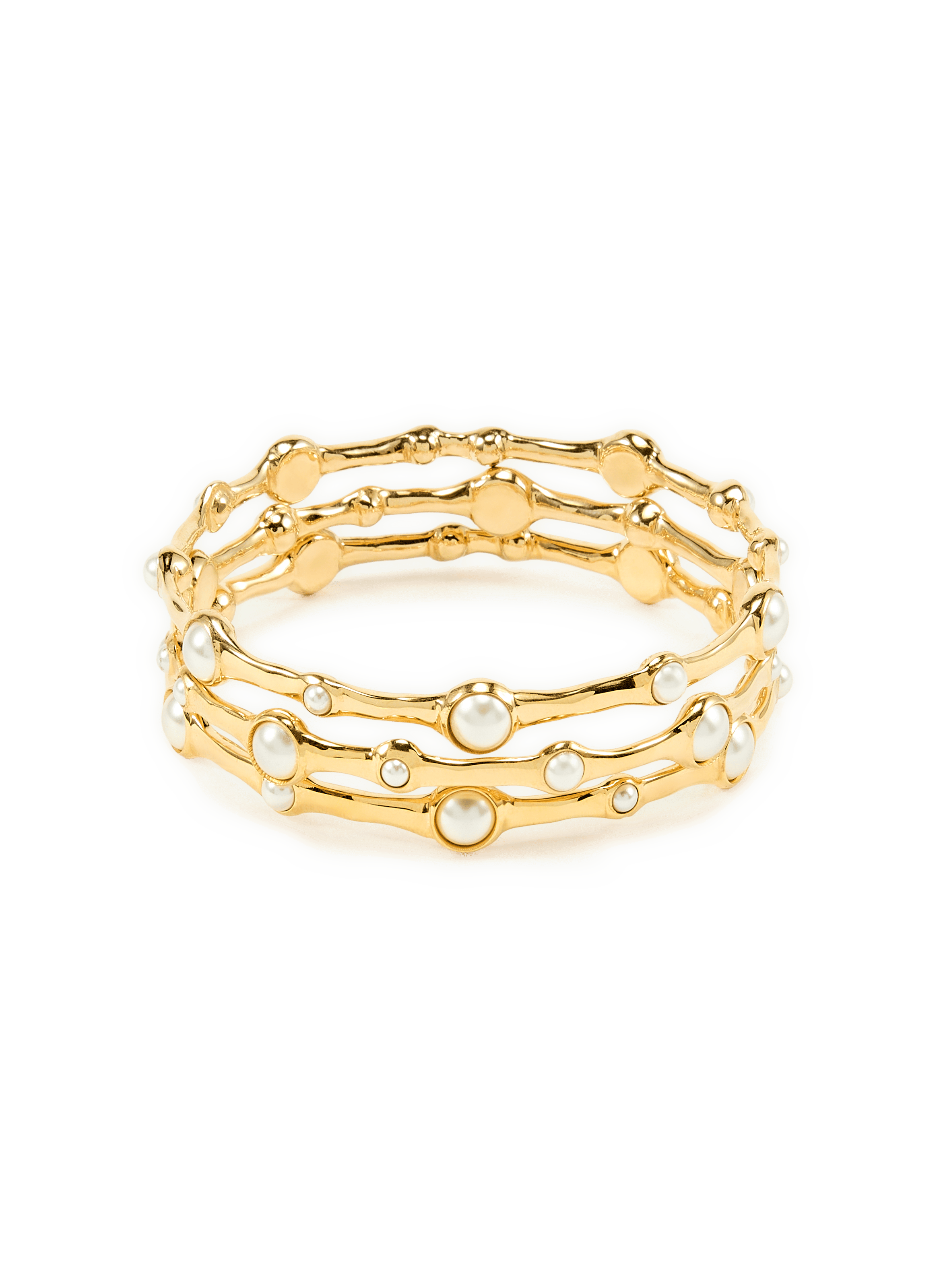 Set of three pearl bangles JOANNA LAURA CONSTANTINE Golden