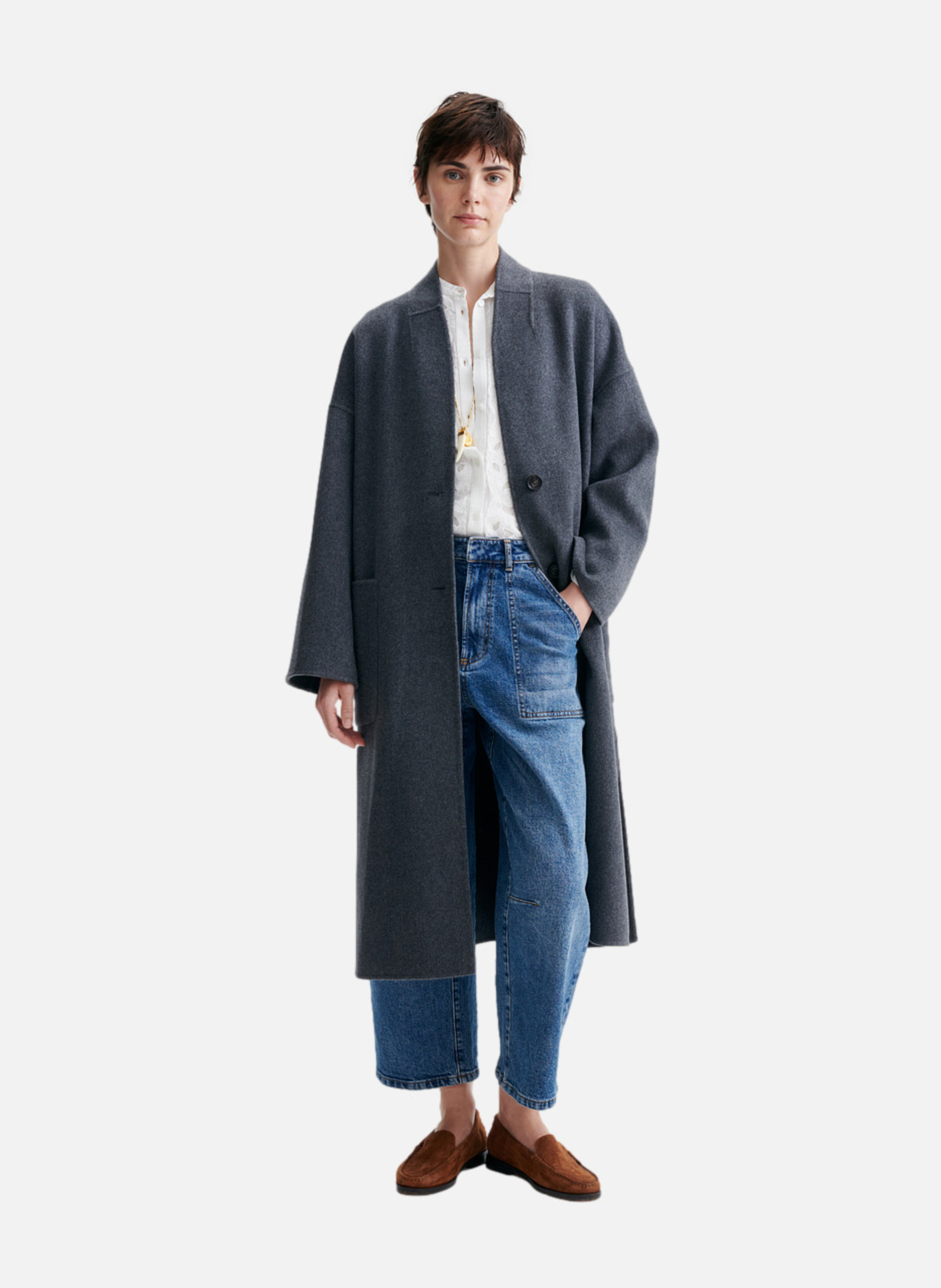 Manteau long bachir VANESSA BRUNO Gris