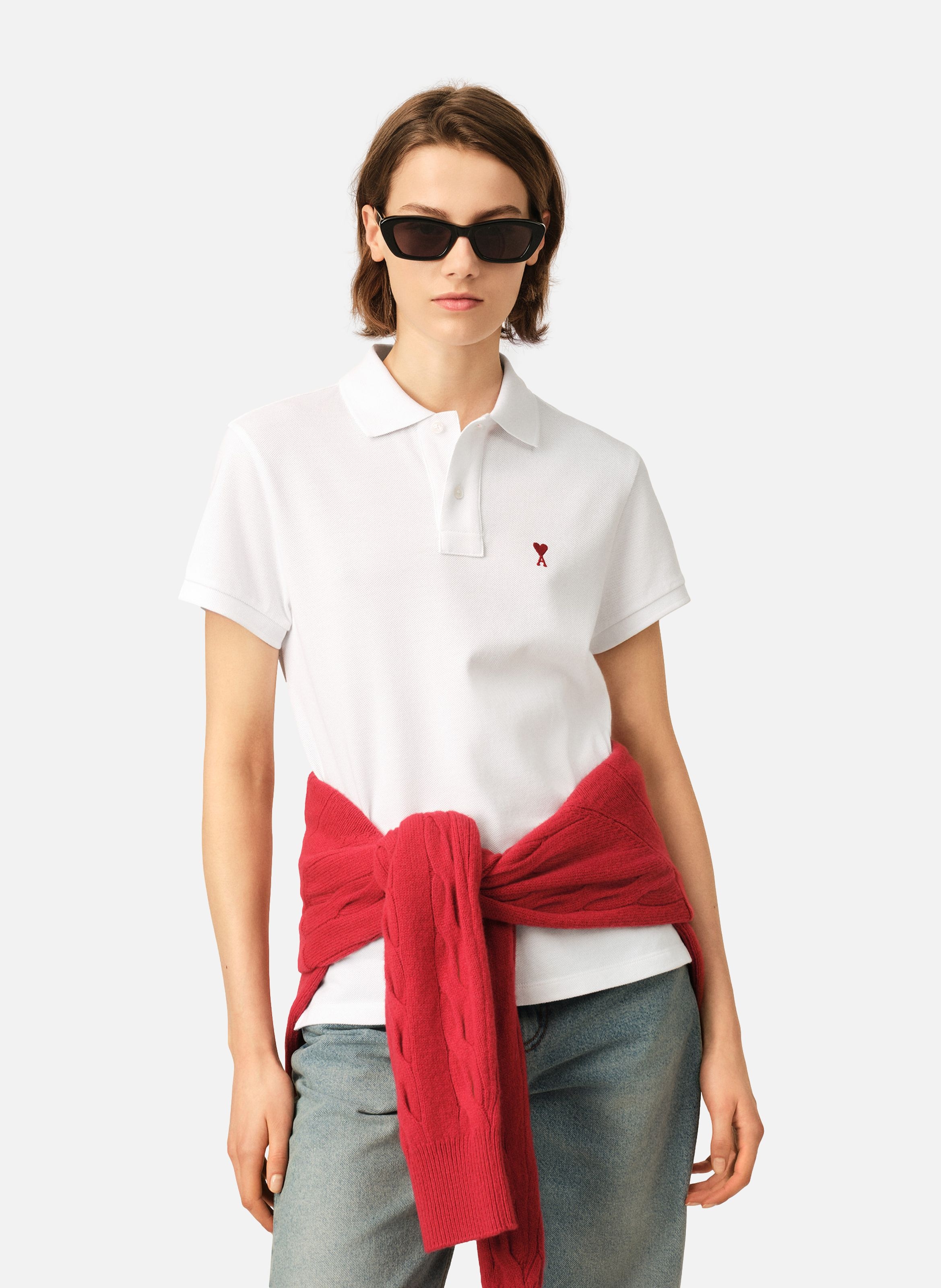 Polo ami de coeur unisexe AMI PARIS Blanc