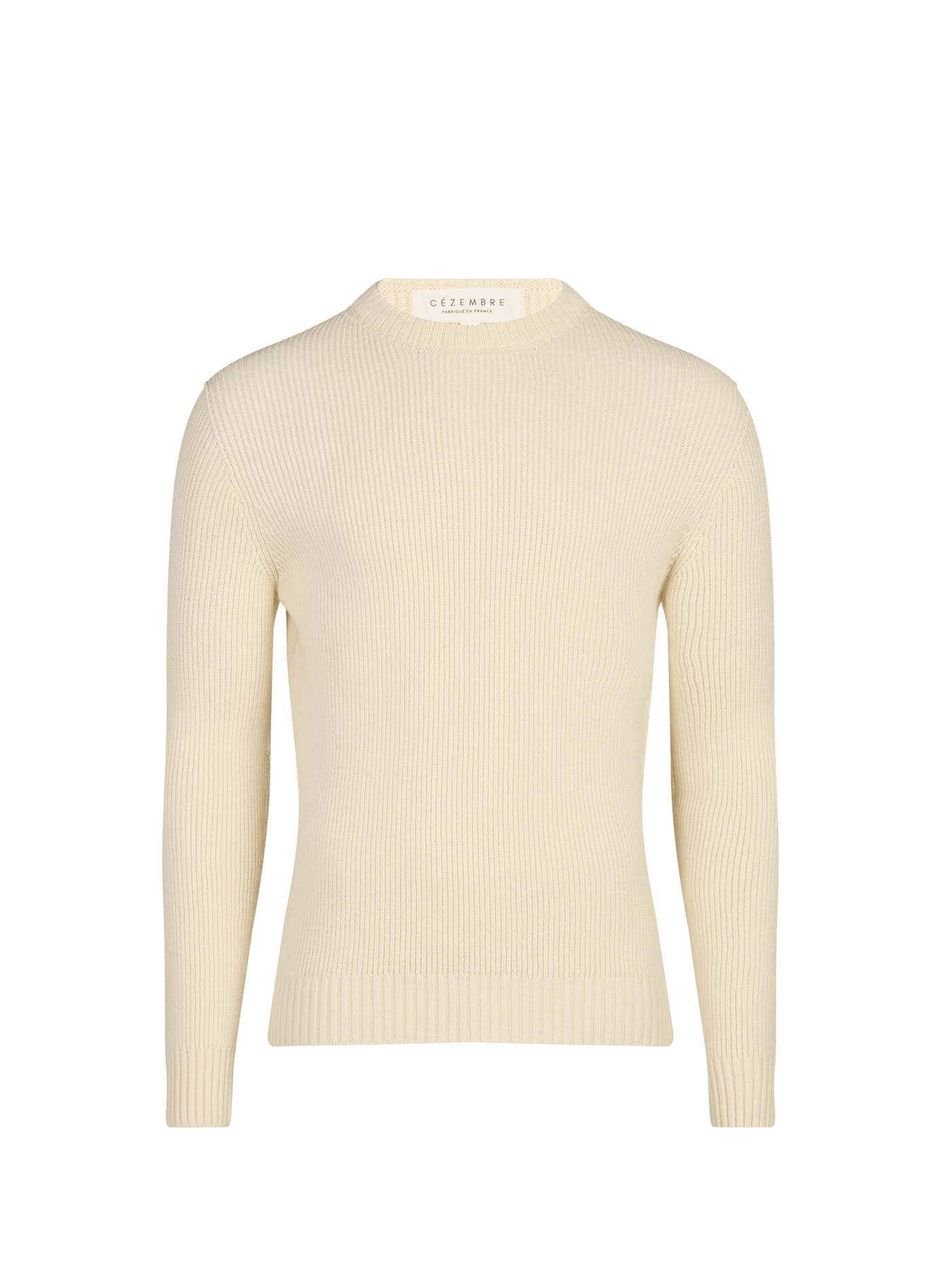 Jersey acanalado Chevrets de lana CÉZEMBRE Beige