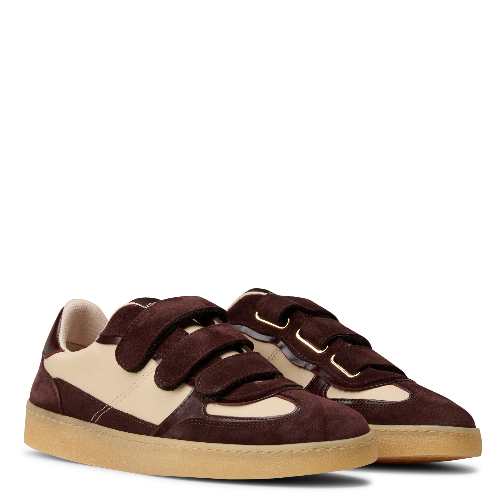 Sneakers met klittenband van lamsleer vesper BOBBIES Bruin