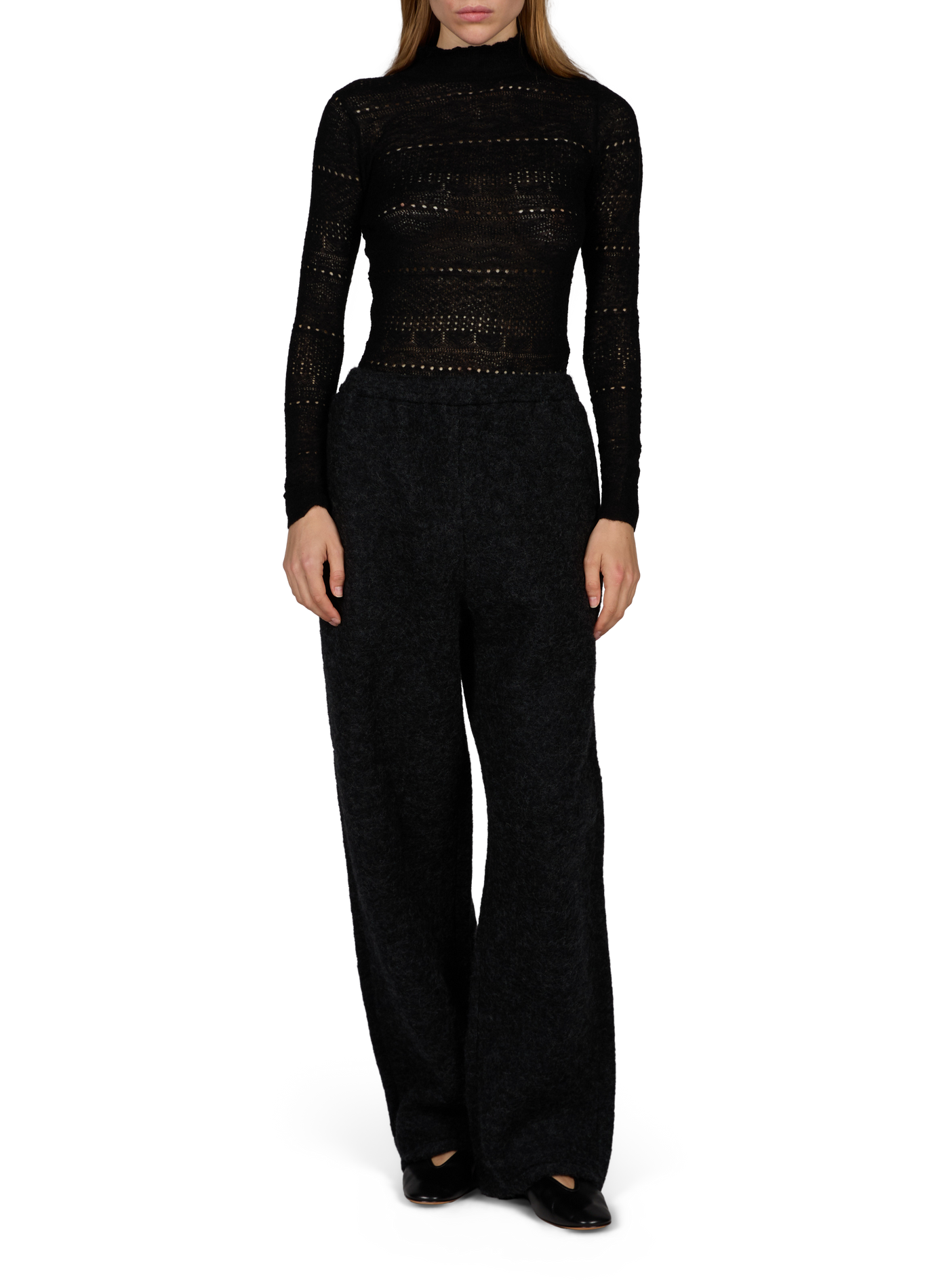 Eng anliegender Pullover mit Lochdetail LOUISE MISHA Schwarz