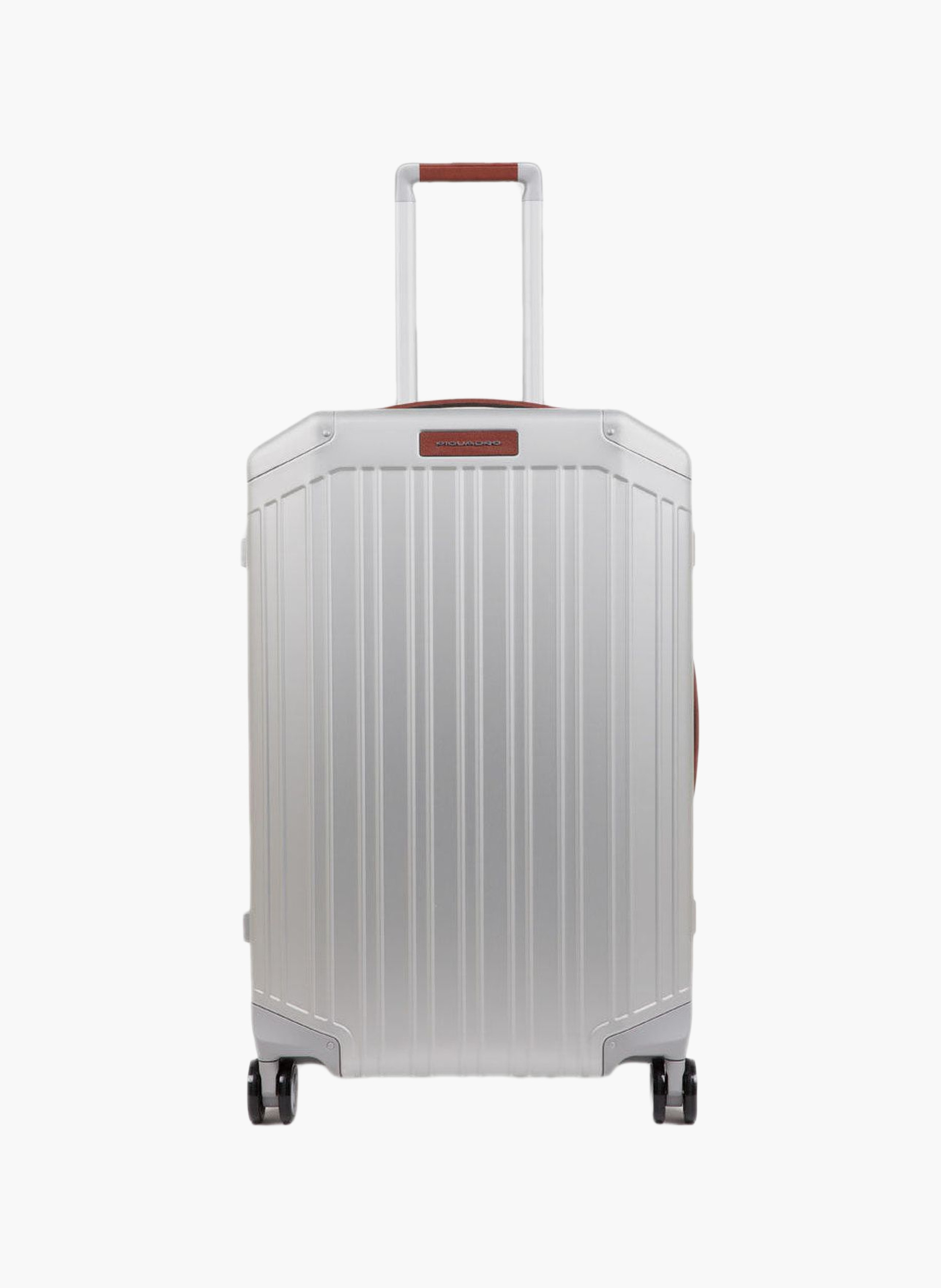 Aluminum 4 wheel suitcase with tsa lock PIQUADRO Grey