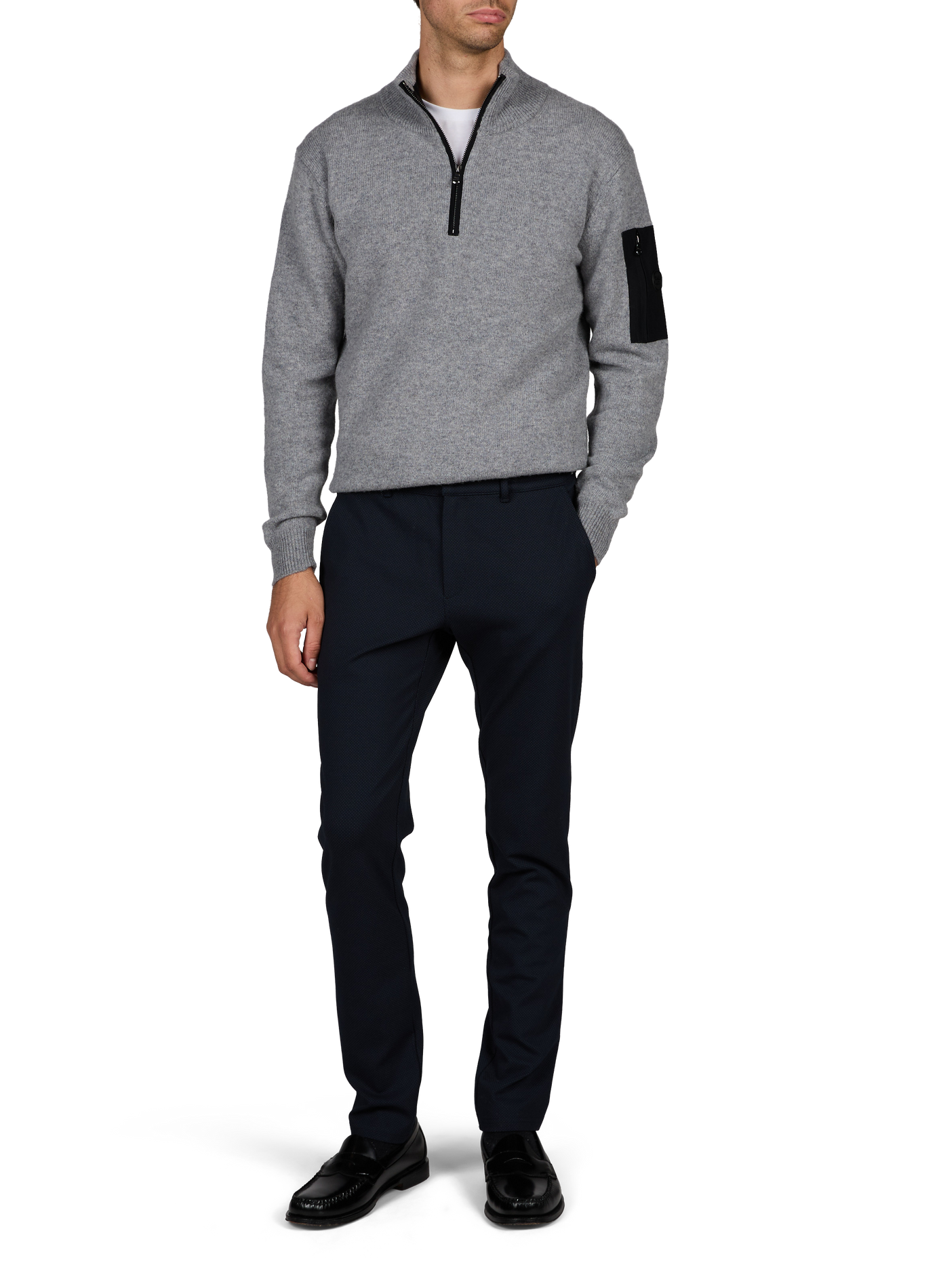 Gerader Wollmix-Pullover mit Stehkragen 1789 CALA Grau