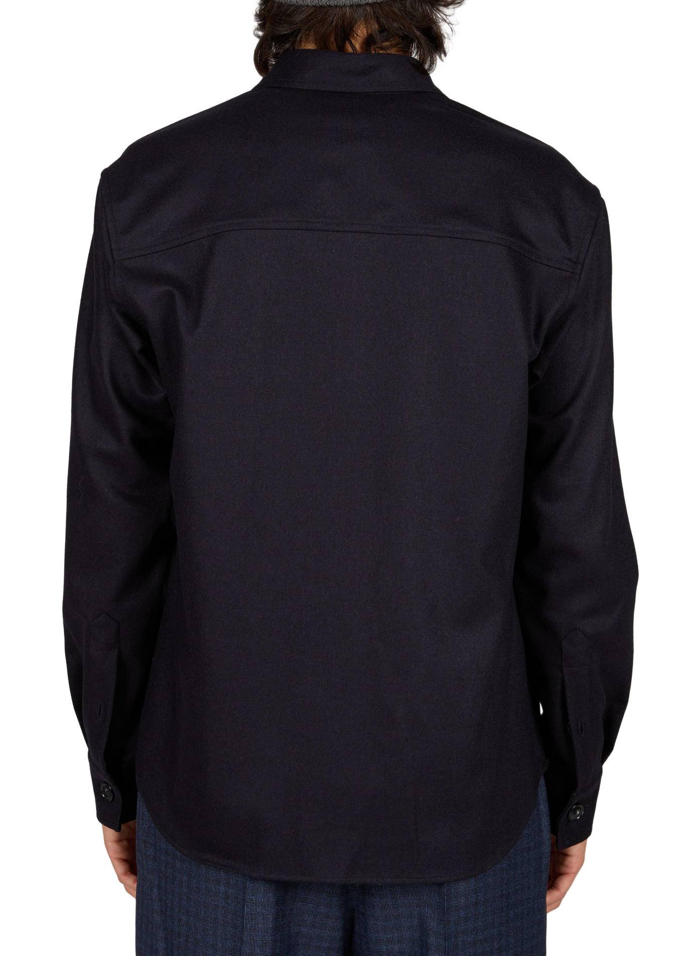 Straight-cut shirt in wool and cashmere PT01 Blue