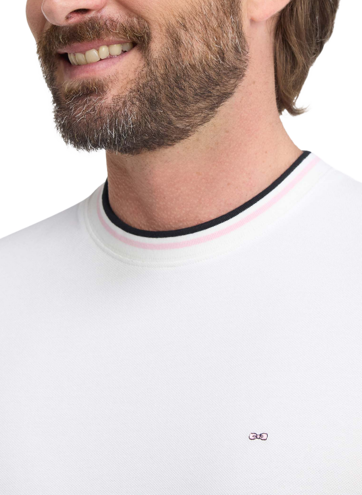 Tee-shirt col rond en coton | Beige EDEN PARK Heren