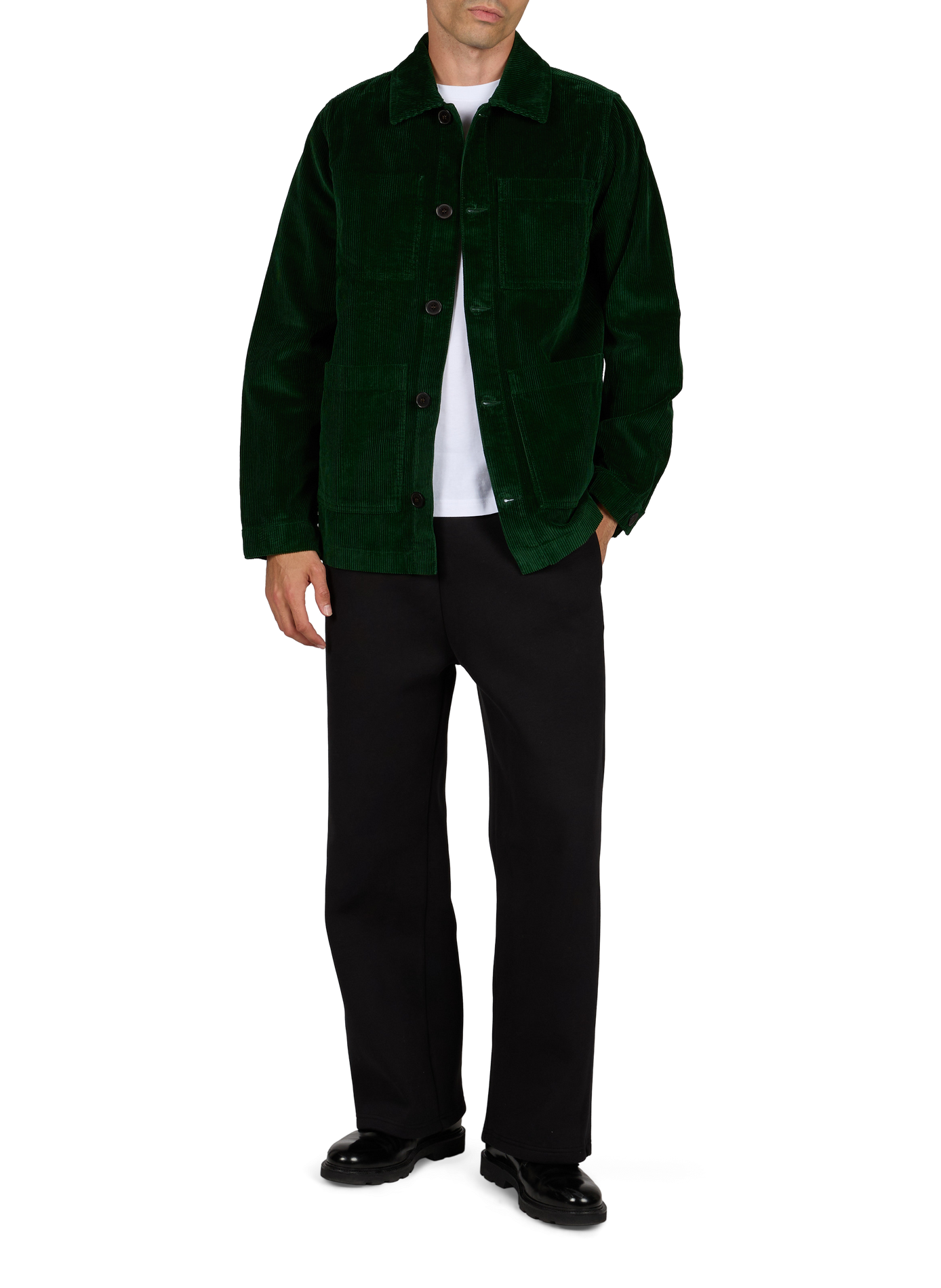 Straight Esteve jacket in ribbed cotton LAFAURIE Green