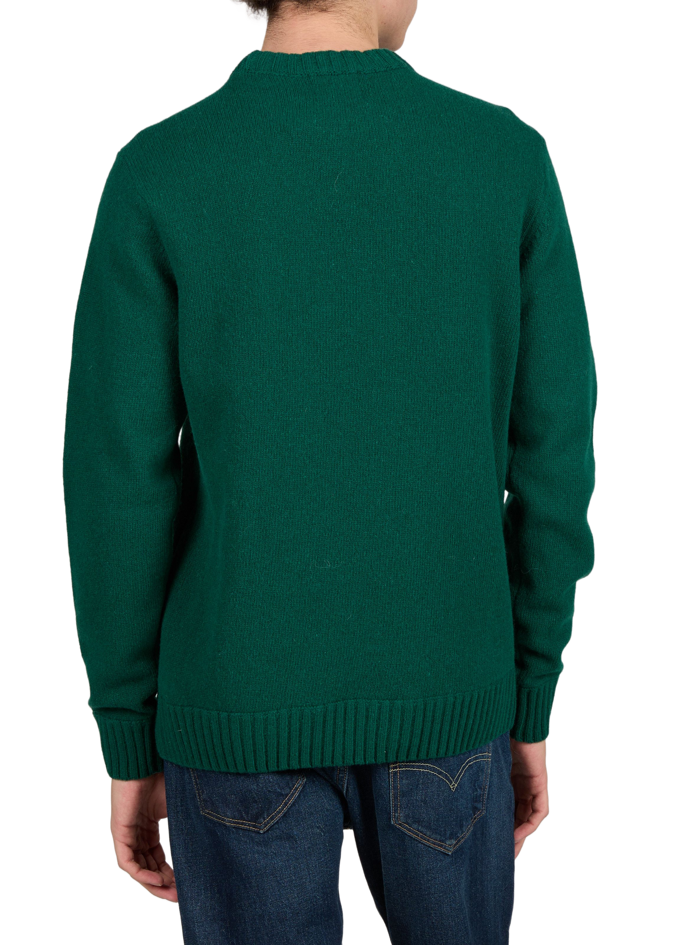 Pull droit col rond en laine mélangée | Vert LAFAURIE Homme