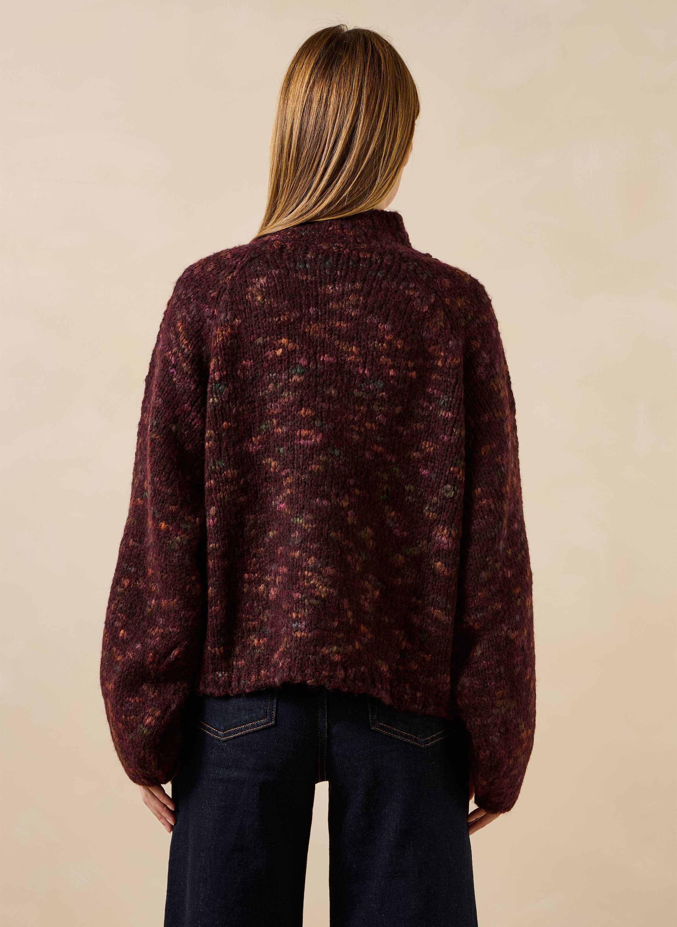 Oversized gebreide trui met opstaande kraag LA FEE MARABOUTEE Rood
