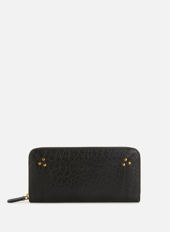 Portefeuille Malcom en cuir d agneau Noir