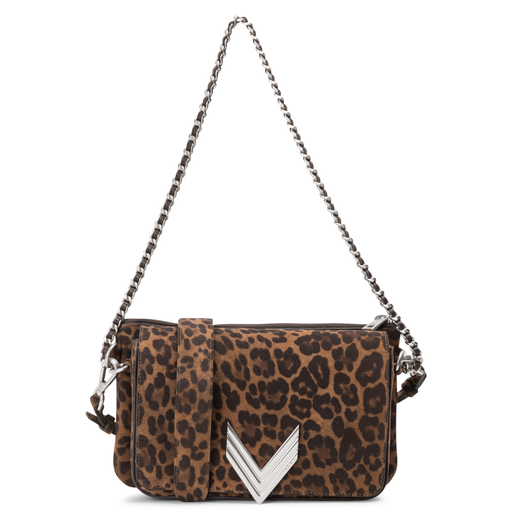 Sac bandoulière en cuir velours imprimé