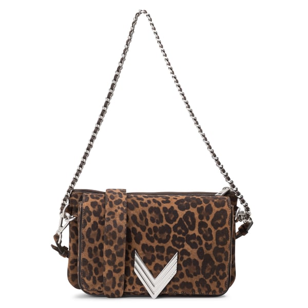 Sac bandoulière en cuir velours imprimé