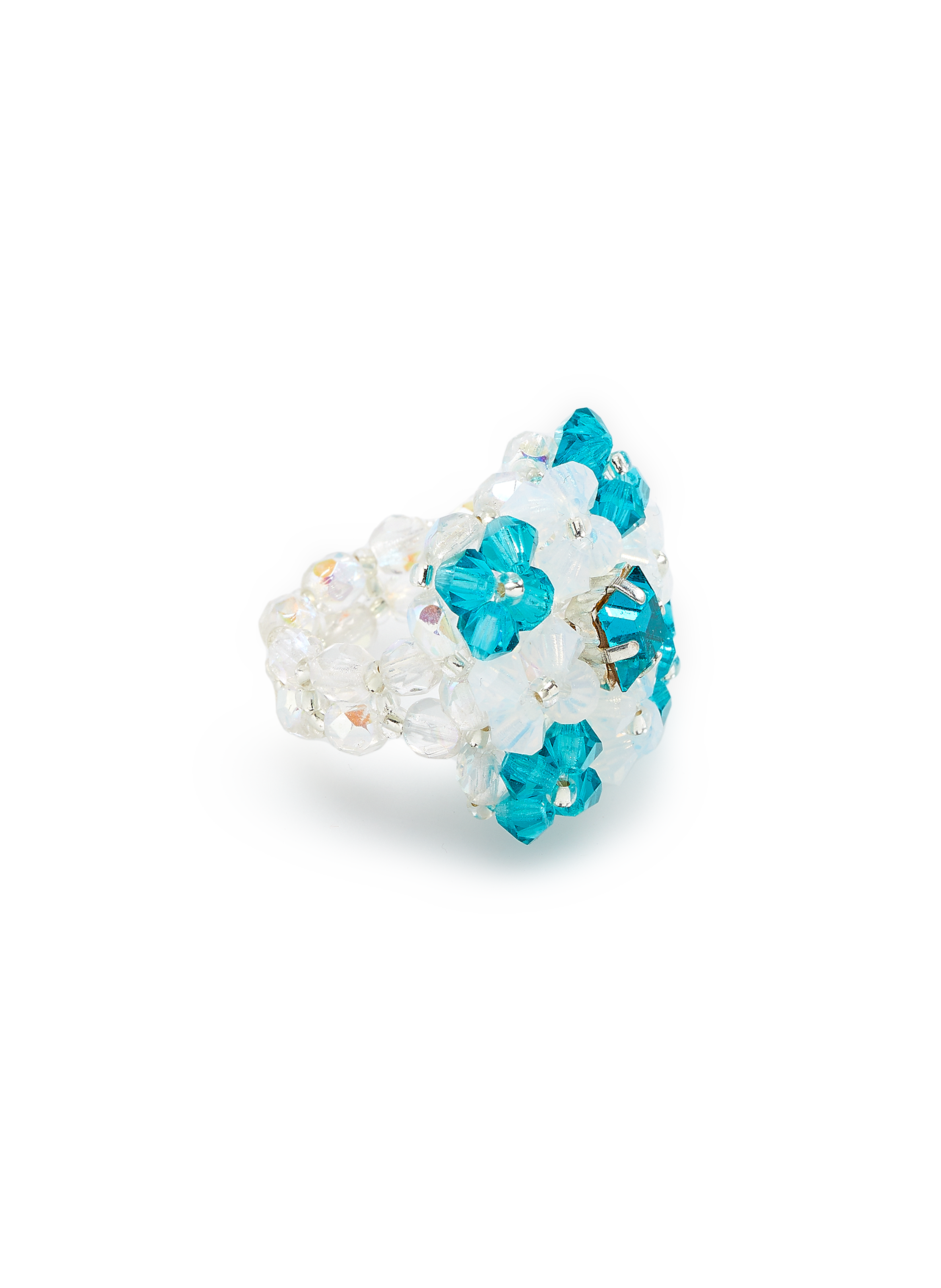 Bague en perles KISSES X Bleu