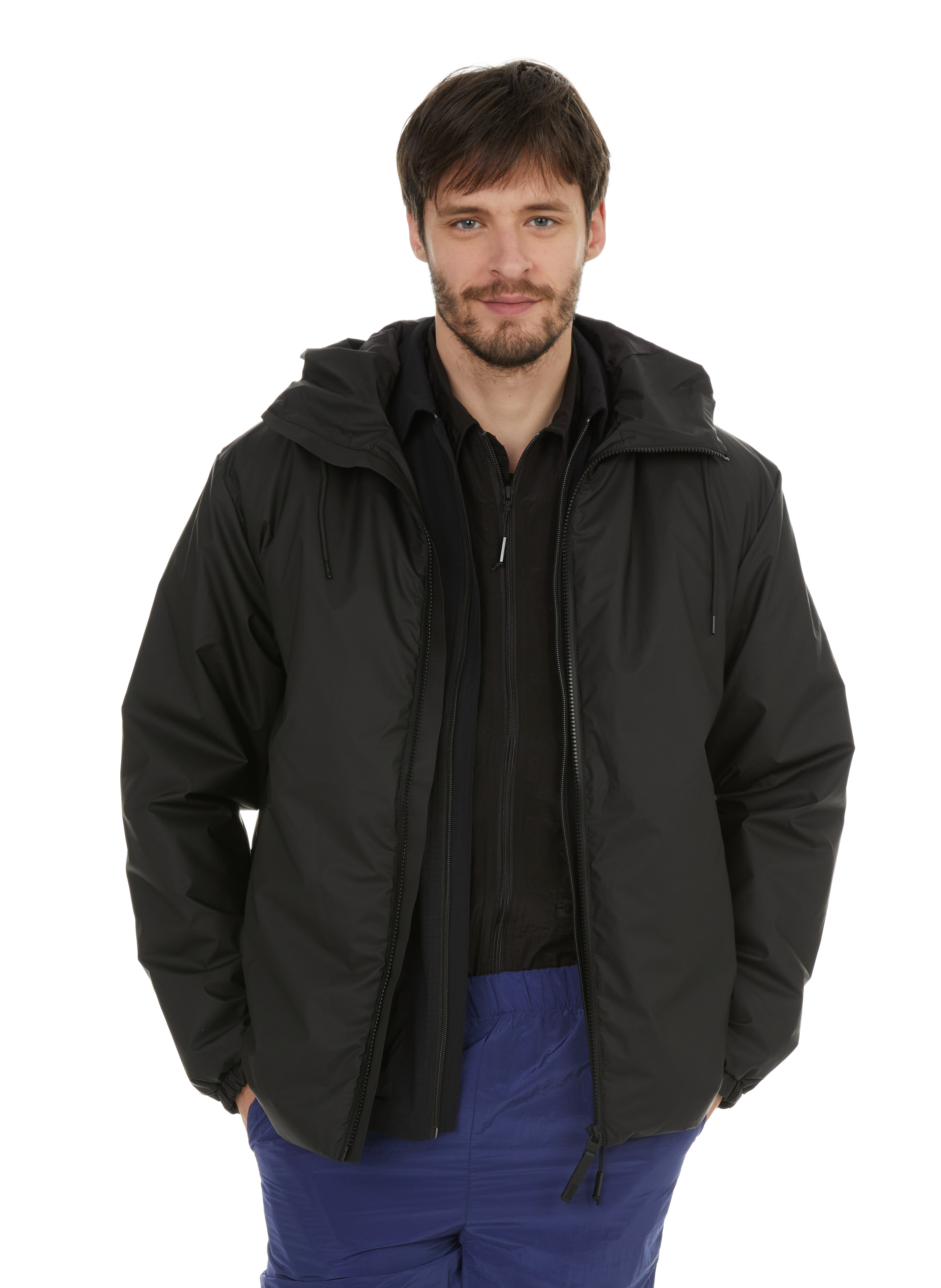 RAINS Parka unie à capuche Noir