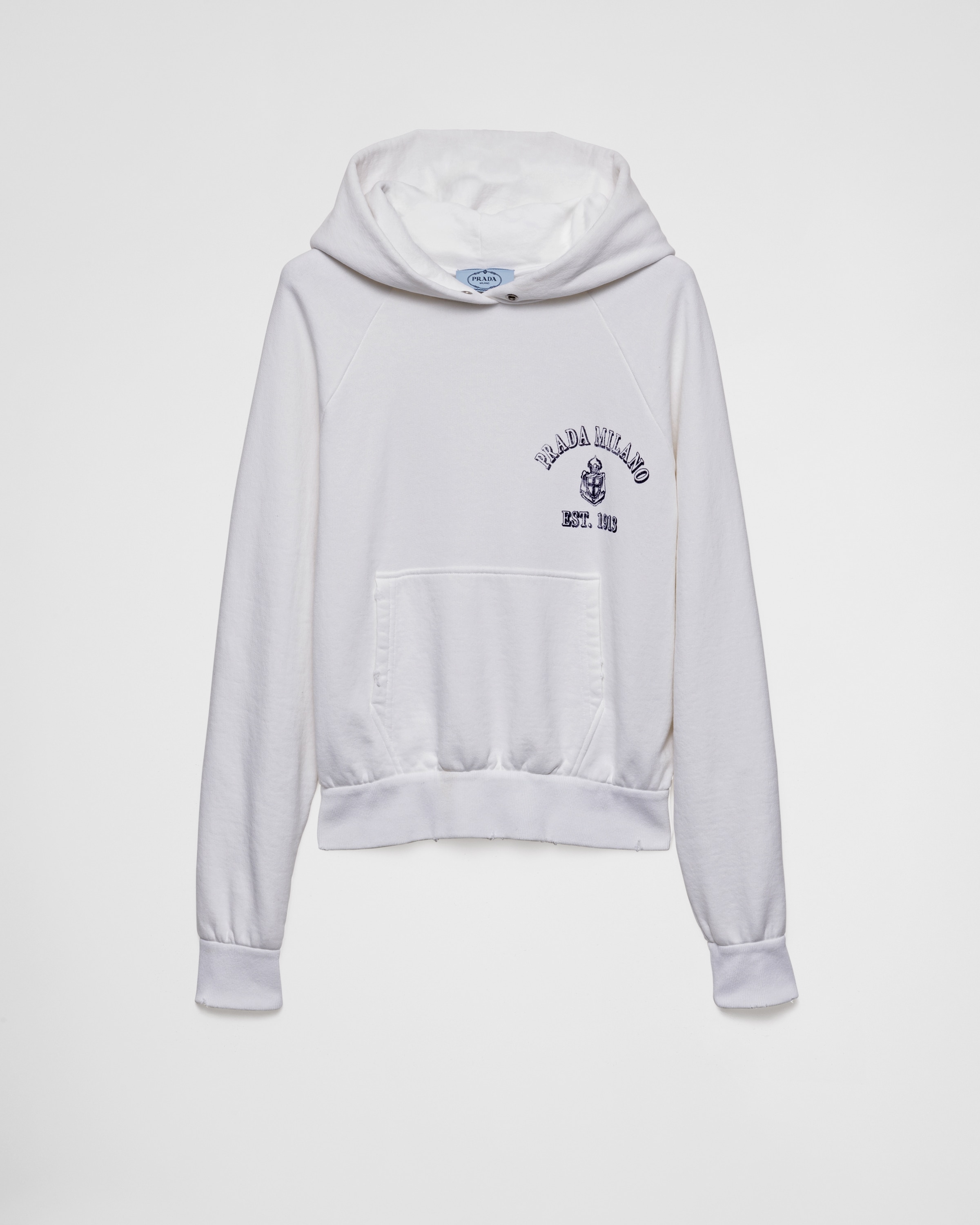 Sweat-shirt à capuche en coton molletonné PRADA 